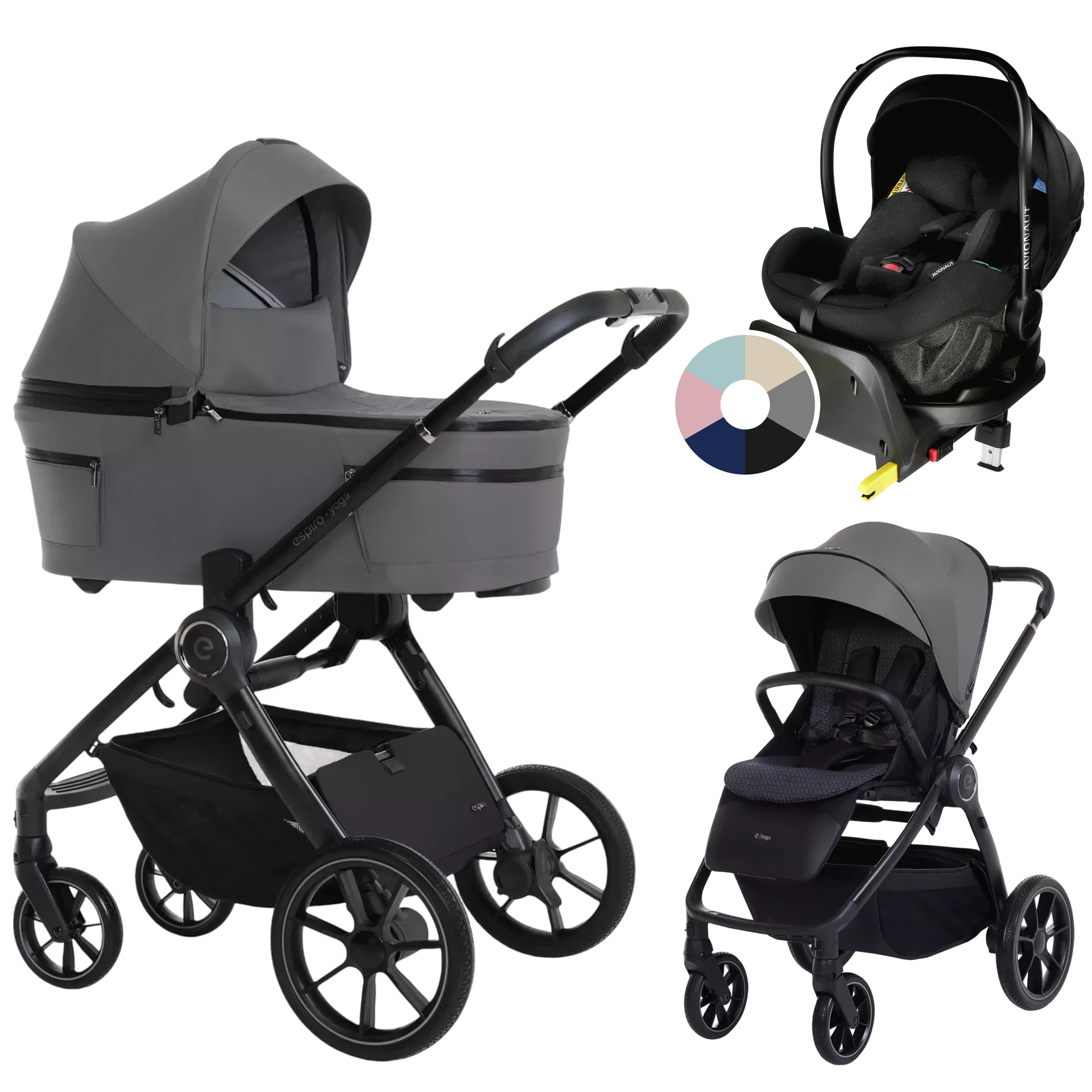 Espiro Yoga 2025 + Avionaut Pixel Pro 2.0 C + baza +GRATIS - 4w1 | 117 Gray Zen