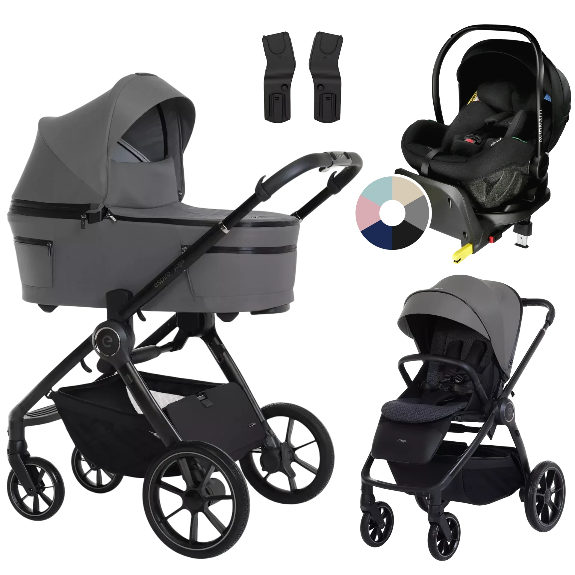 Espiro Yoga 2025 + Avionaut Pixel Pro 2.0 C + baza +GRATIS - 4w1 | 117 Gray Zen