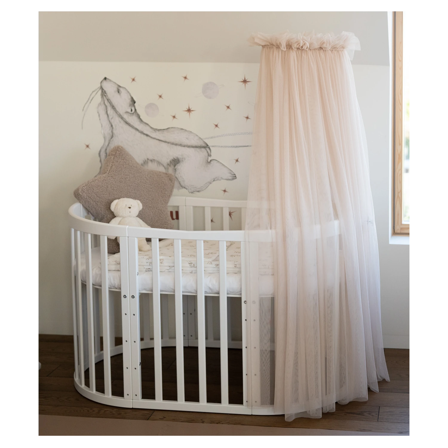 Baldachim Waldin do łóżeczka 7w1 | Beige