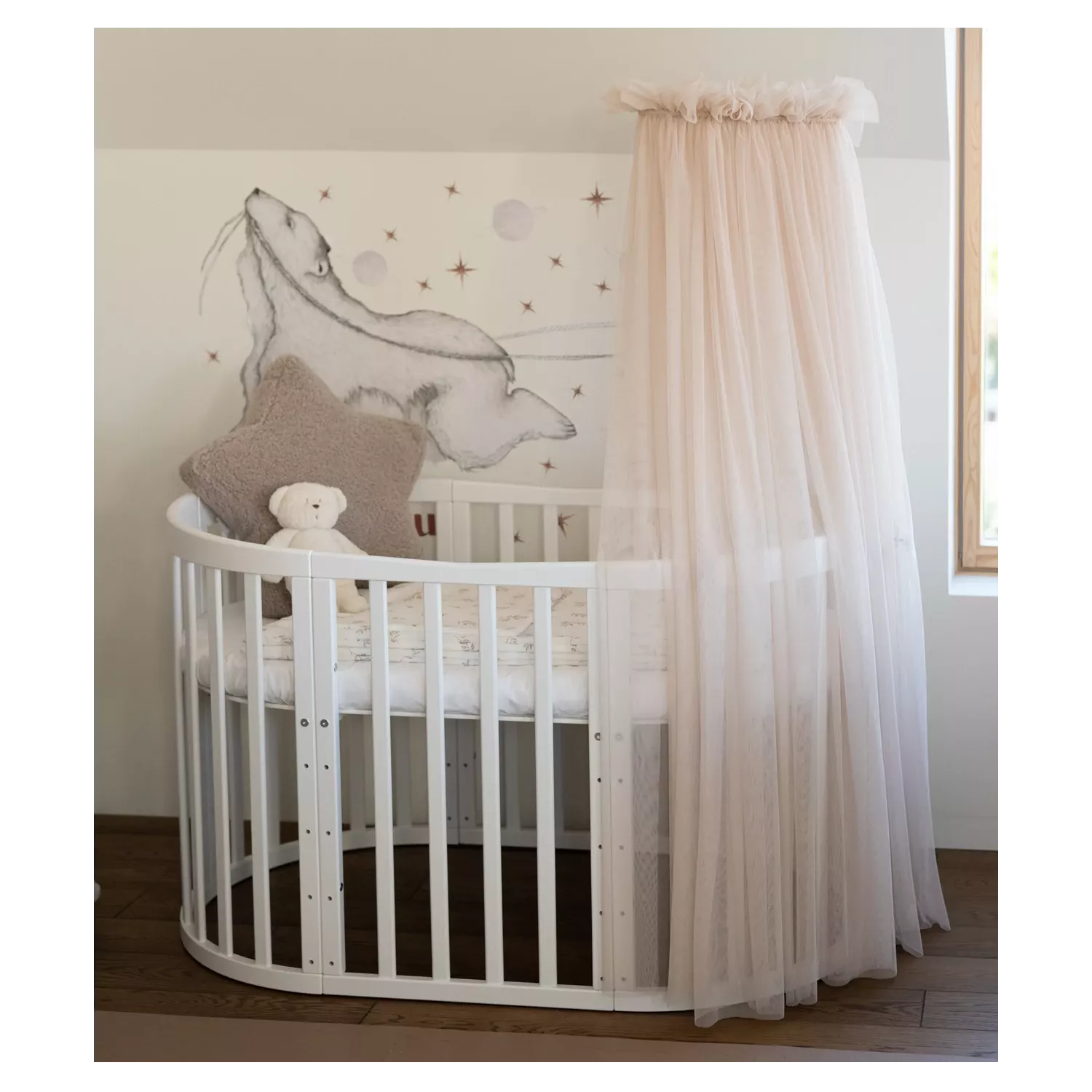 Baldachim Waldin do łóżeczka 7w1 | Beige
