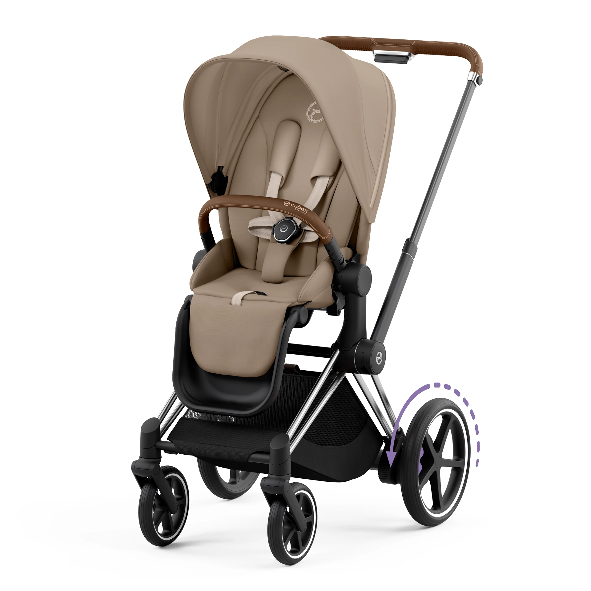Cybex e-Priam 4.0 - 2w1 | Cozy Beige (Chrome Brown Frame) Cybex e-Priam 4.0 - 2w1 | Cozy Beige (Chrome Brown Frame)