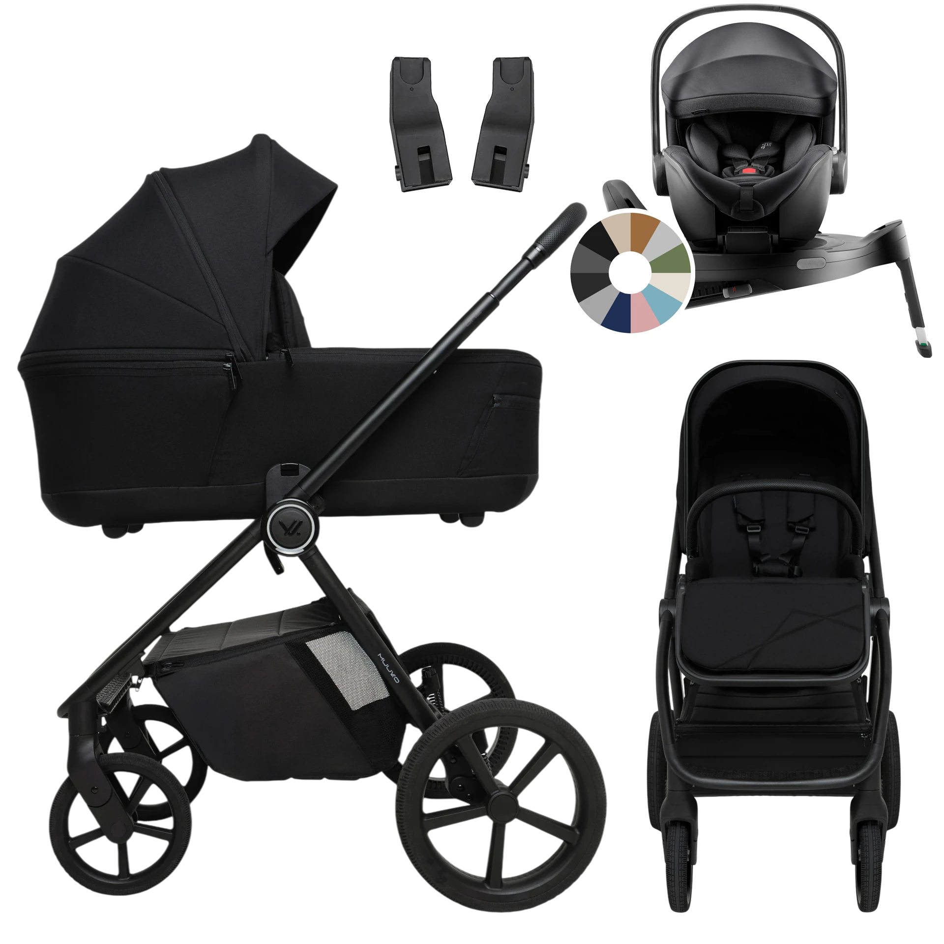 Muuvo One + Britax Römer Baby-Safe Pro + baza Vario 5Z +GRATIS - 4w1 | Negro