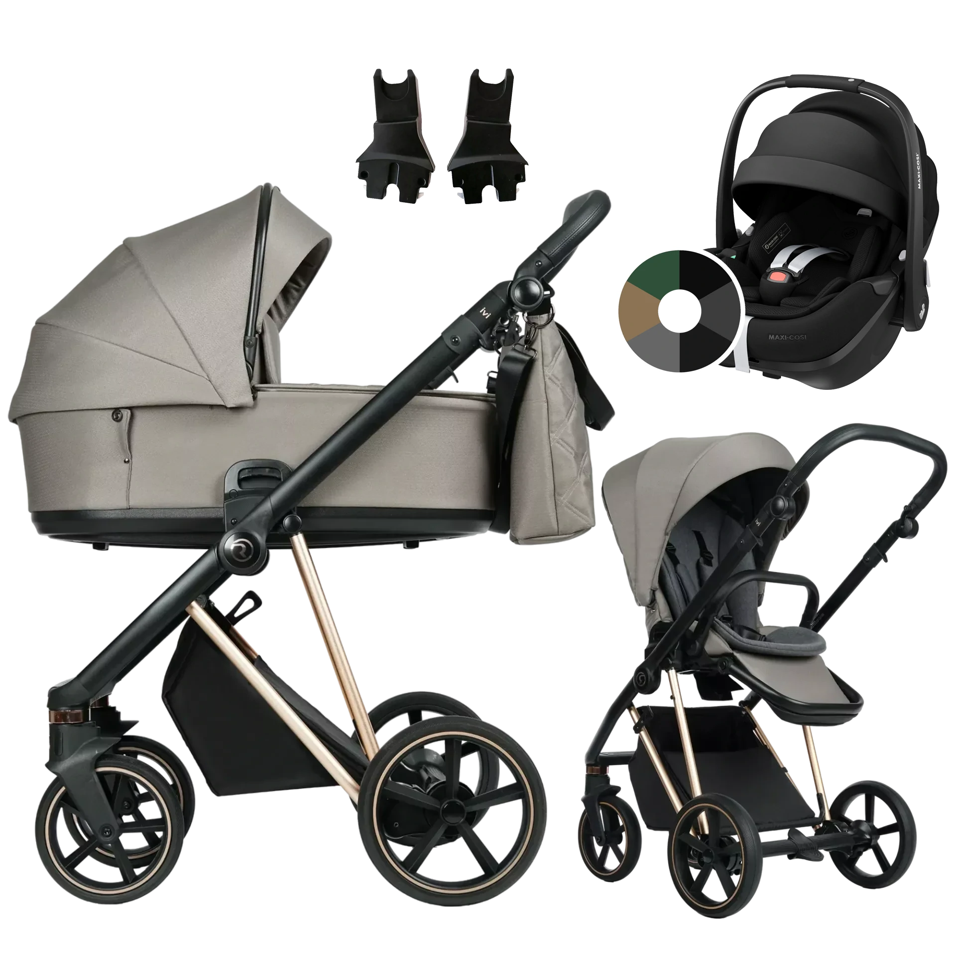 Roan Ivi 2.0 + Maxi-Cosi Pebble 360 Pro2 +GRATIS - 3w1 | Mocca