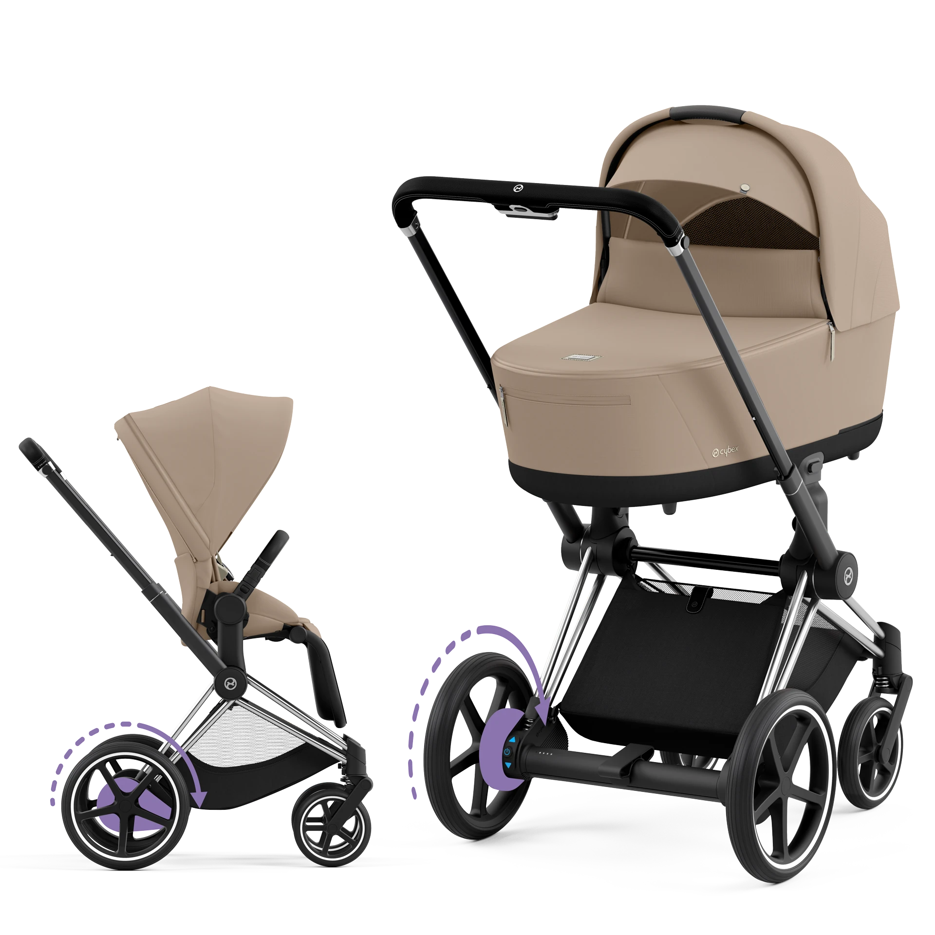 Cybex e-Priam 4.0 - 2w1 | Cozy Beige (Chrome Black Frame)