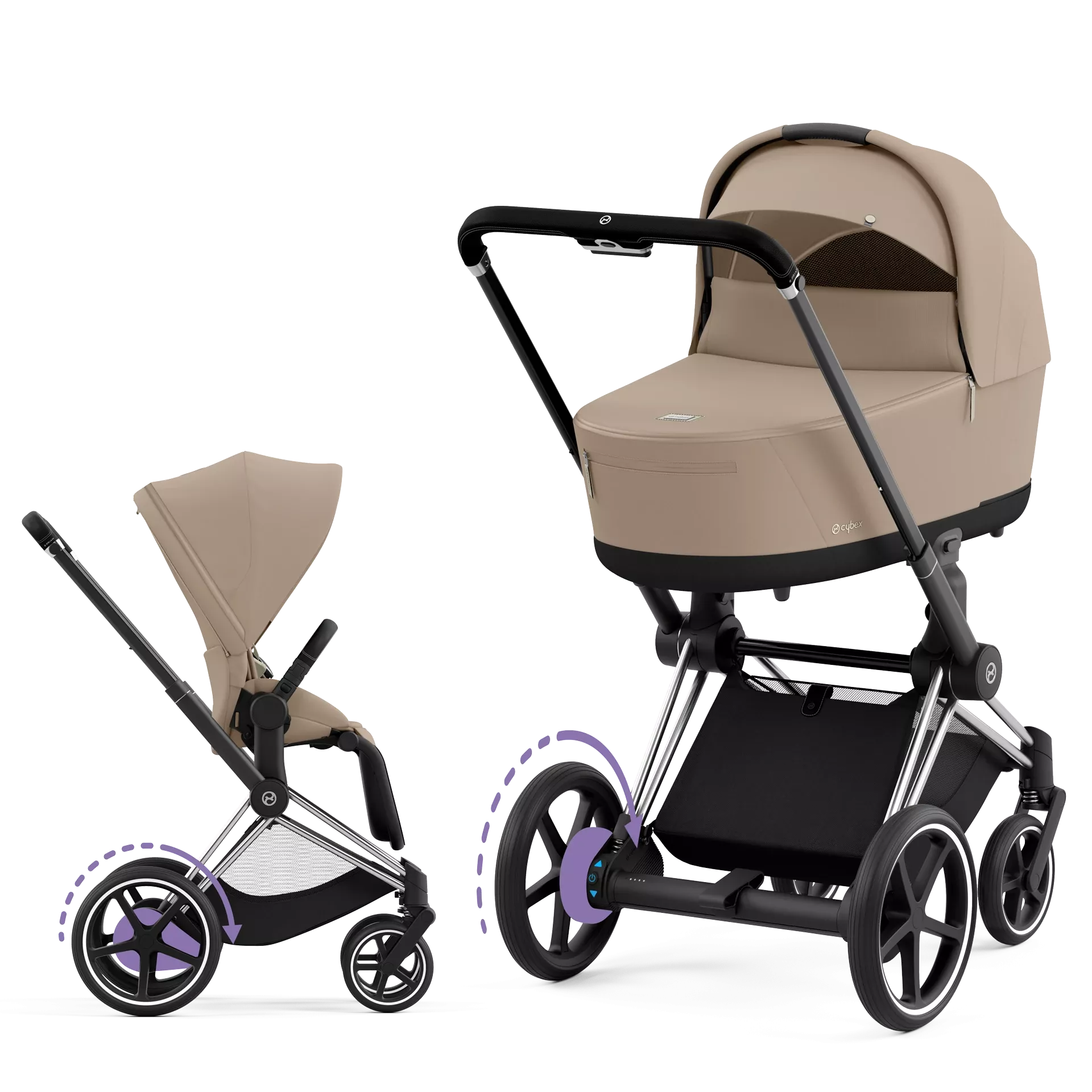 Cybex e-Priam 4.0 - 2w1 | Cozy Beige (Chrome Black Frame)