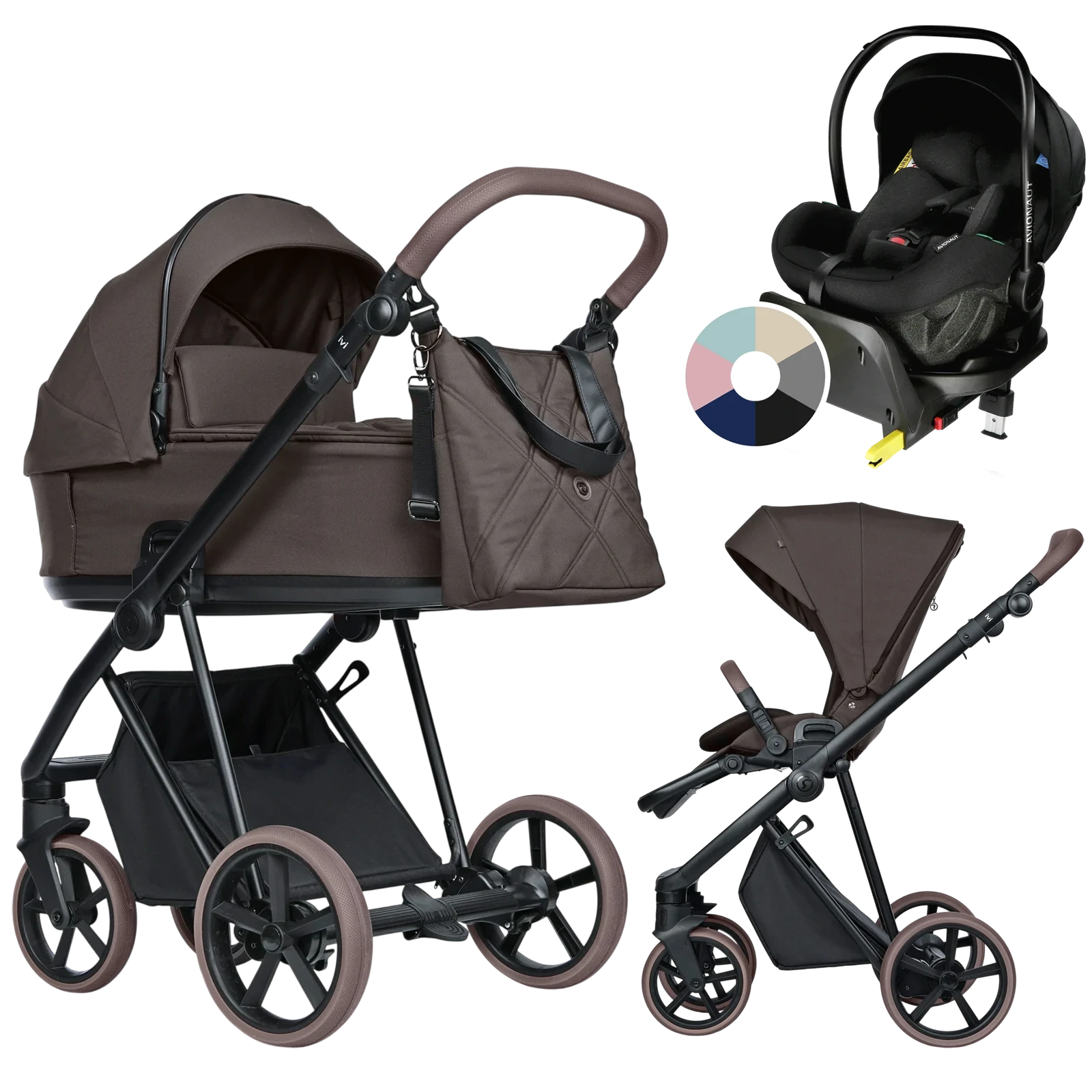 Roan Ivi 2.0 Vintage + Avionaut Pixel Pro 2.0 C + baza IQ Orbit + GRATIS - 4w1 | Turkish Coffee Black