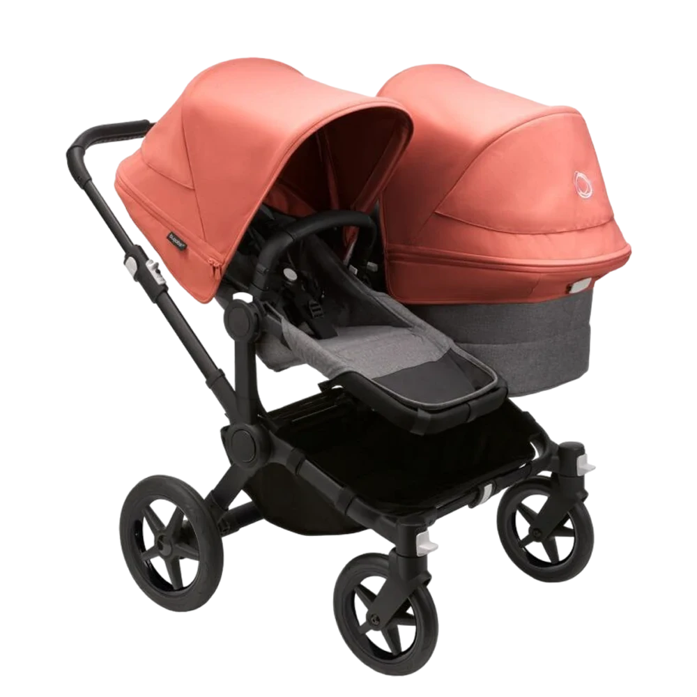 Bugaboo Donkey 5 Duo | Black-Grey Melange-Sunrise Red