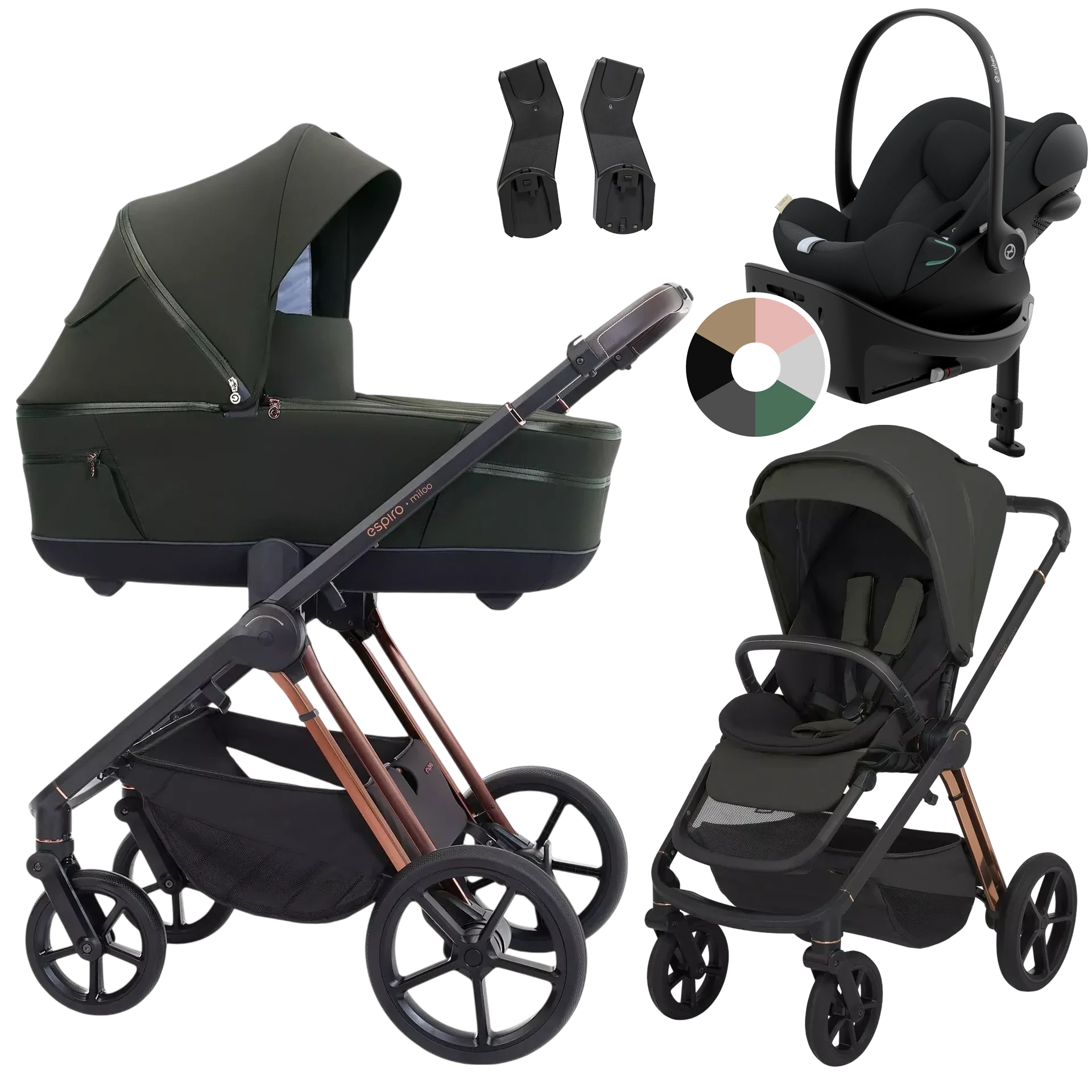 Espiro Miloo + Cybex Cloud G + baza G +GRATIS - 4w1 | 204 Luxury Green