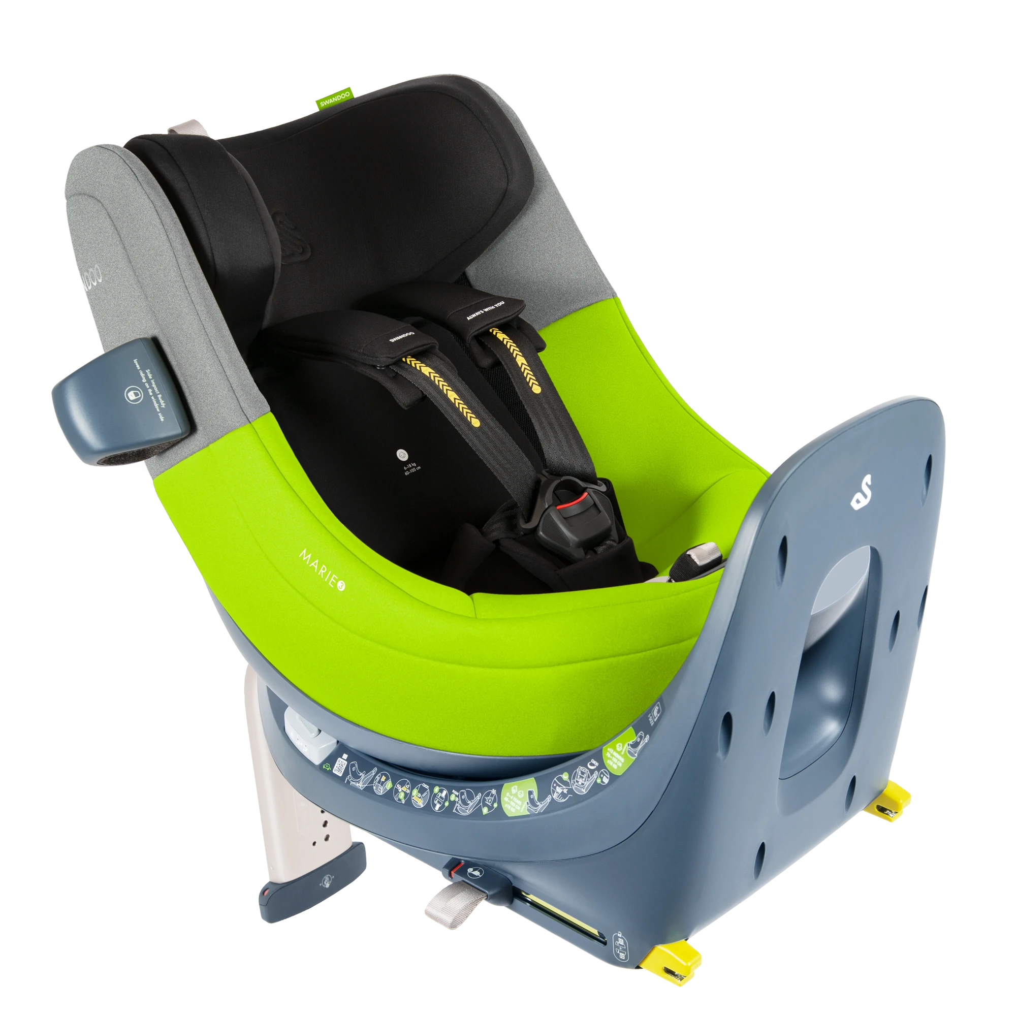Swandoo Marie 3 i-Size | Lime & Sesame Grey
