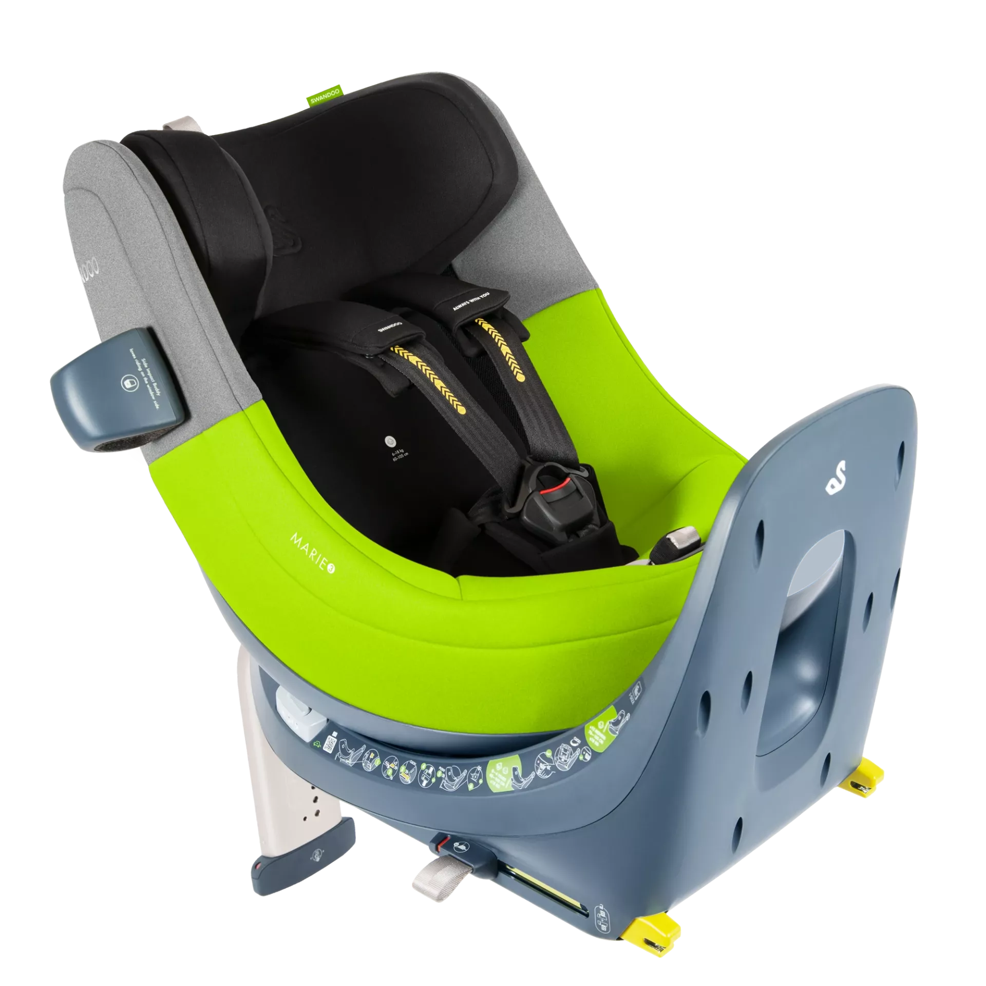 Swandoo Marie 3 i-Size | Lime & Sesame Grey
