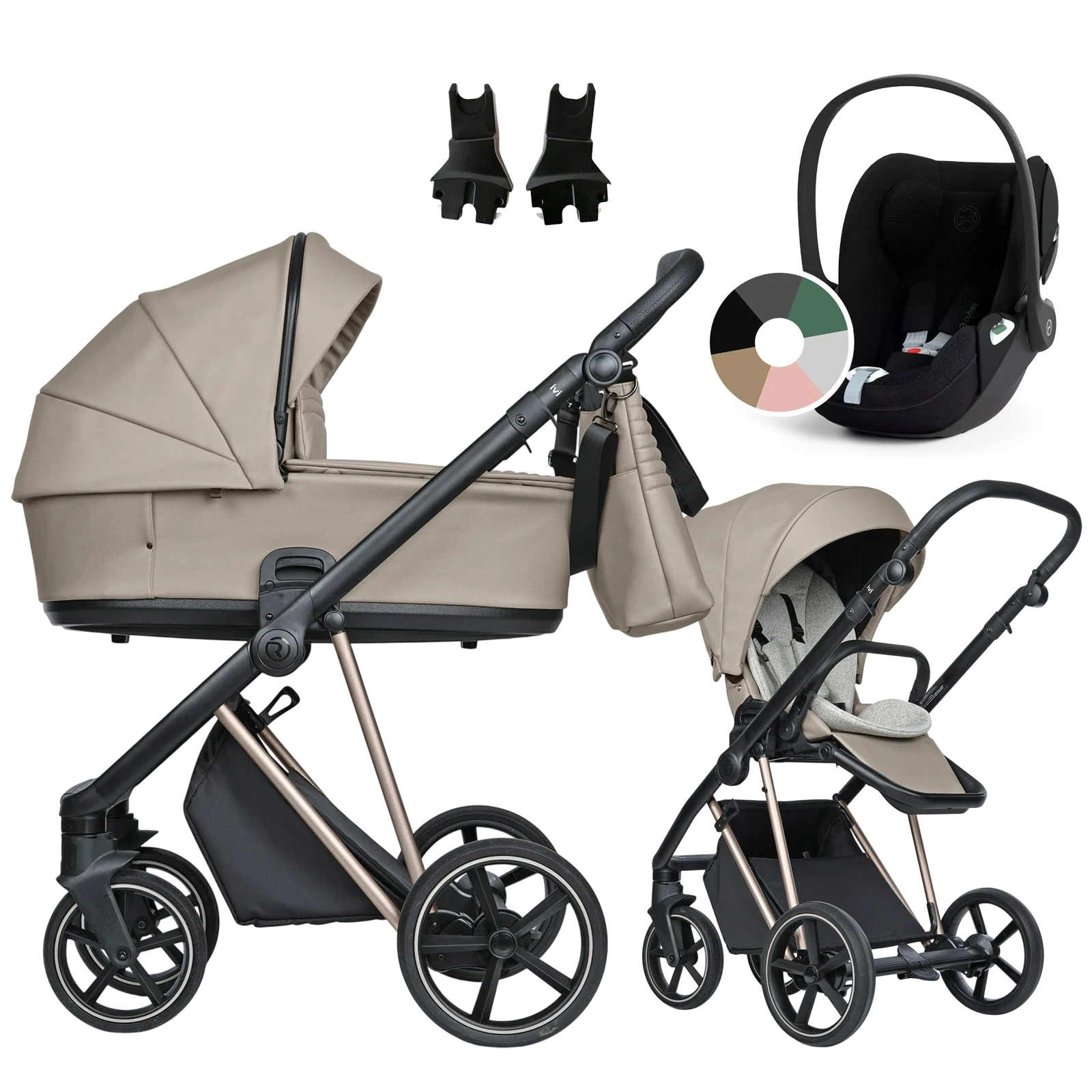 Roan Ivi 2.0 Vintage + Cybex Cloud T i-Size +GRATIS - 3w1 | Almond Sugar