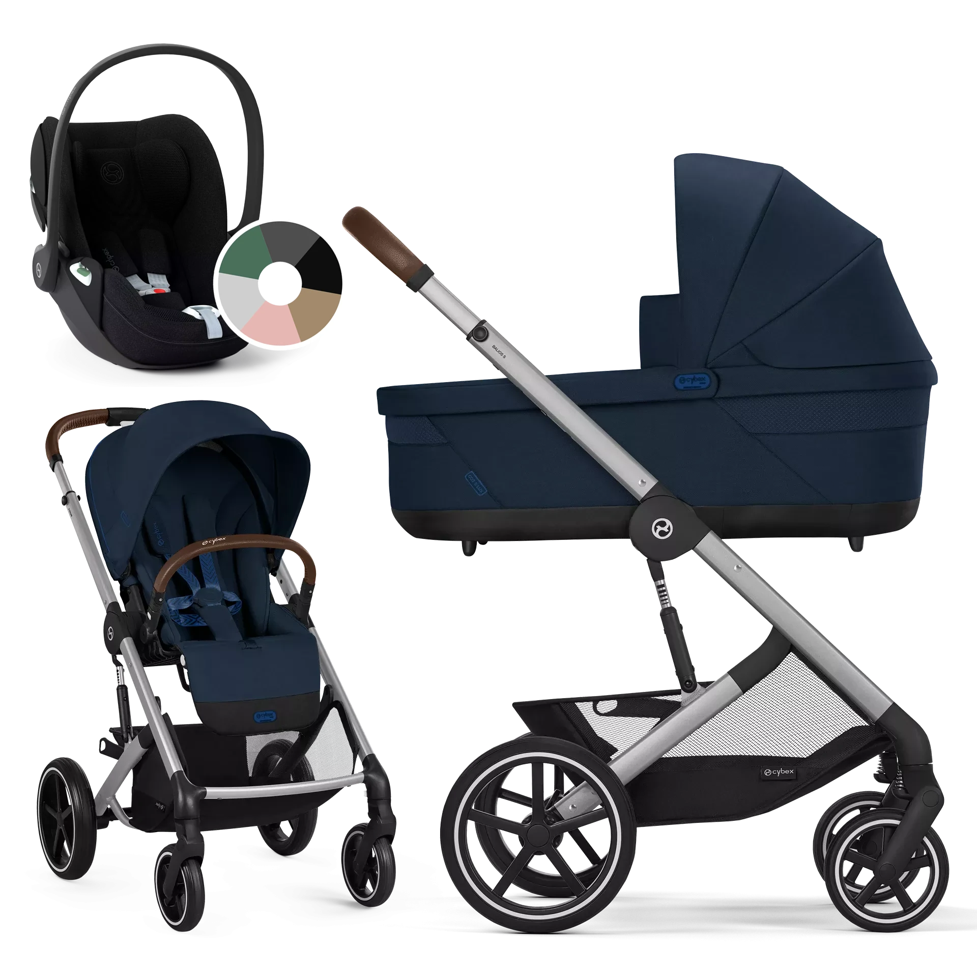 Cybex Balios S Lux + Cybex Cloud T i-Size - wózek 3w1 | Ocean Blue