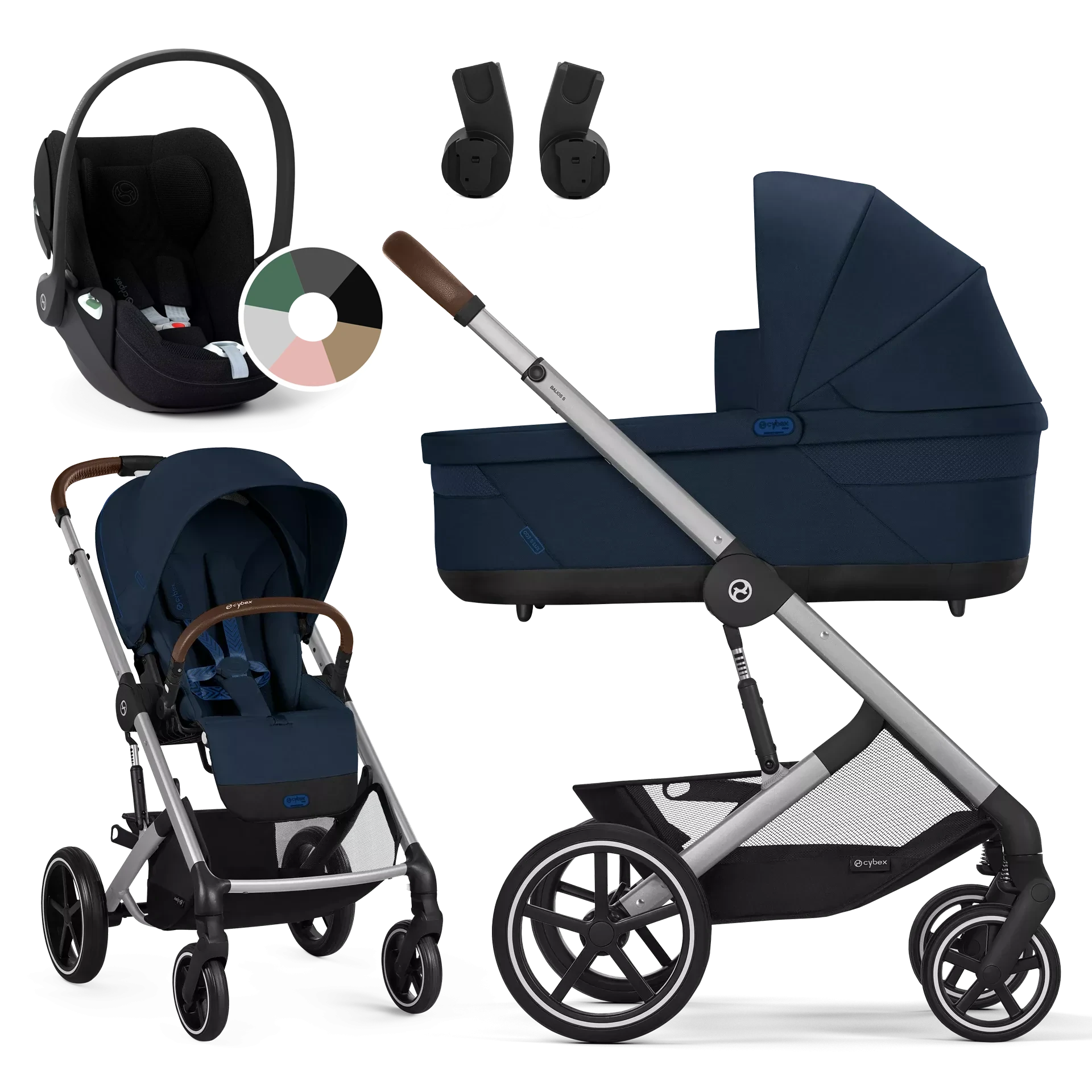 Cybex Balios S Lux + Cybex Cloud T i-Size - wózek 3w1 | Ocean Blue