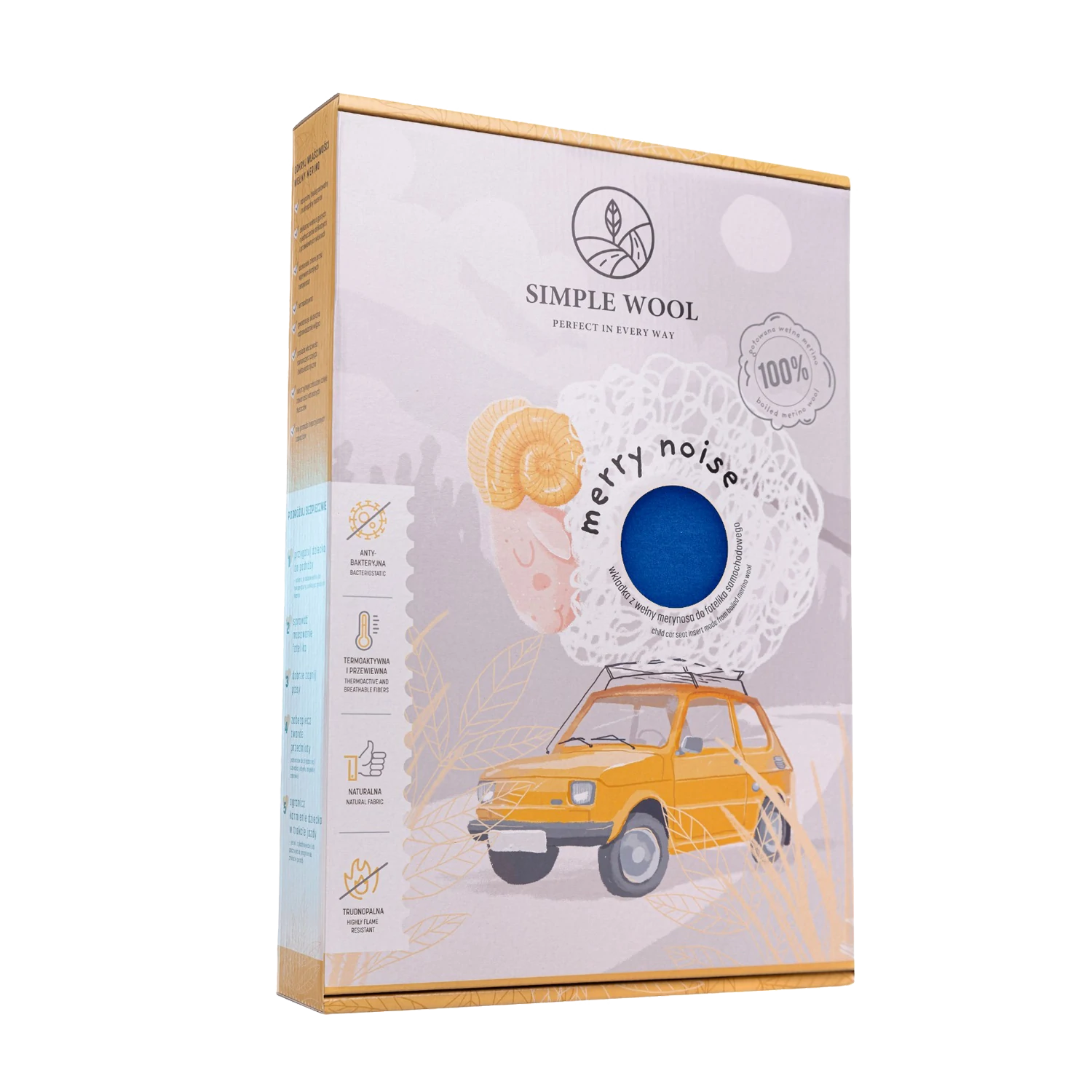 Wkładka Simple Wool do fotelika 15-36 kg | Niebieski