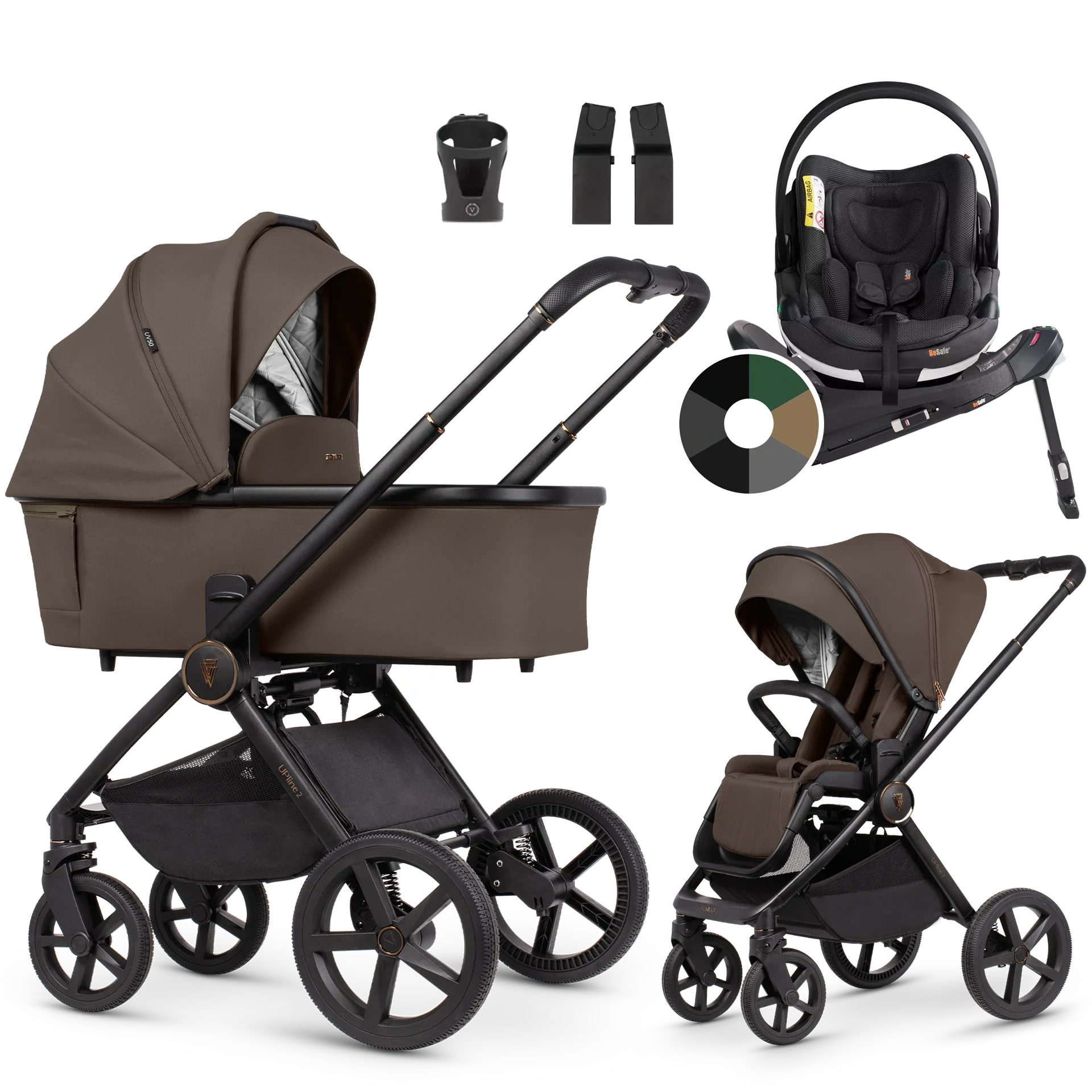 Venicci Upline 2 + BeSafe Go Beyond + baza Beyond +AKCESORIA - 4w1 | Brownie Venicci Upline 2 + BeSafe Go Beyond + baza Beyond +AKCESORIA - 4w1 | Brownie