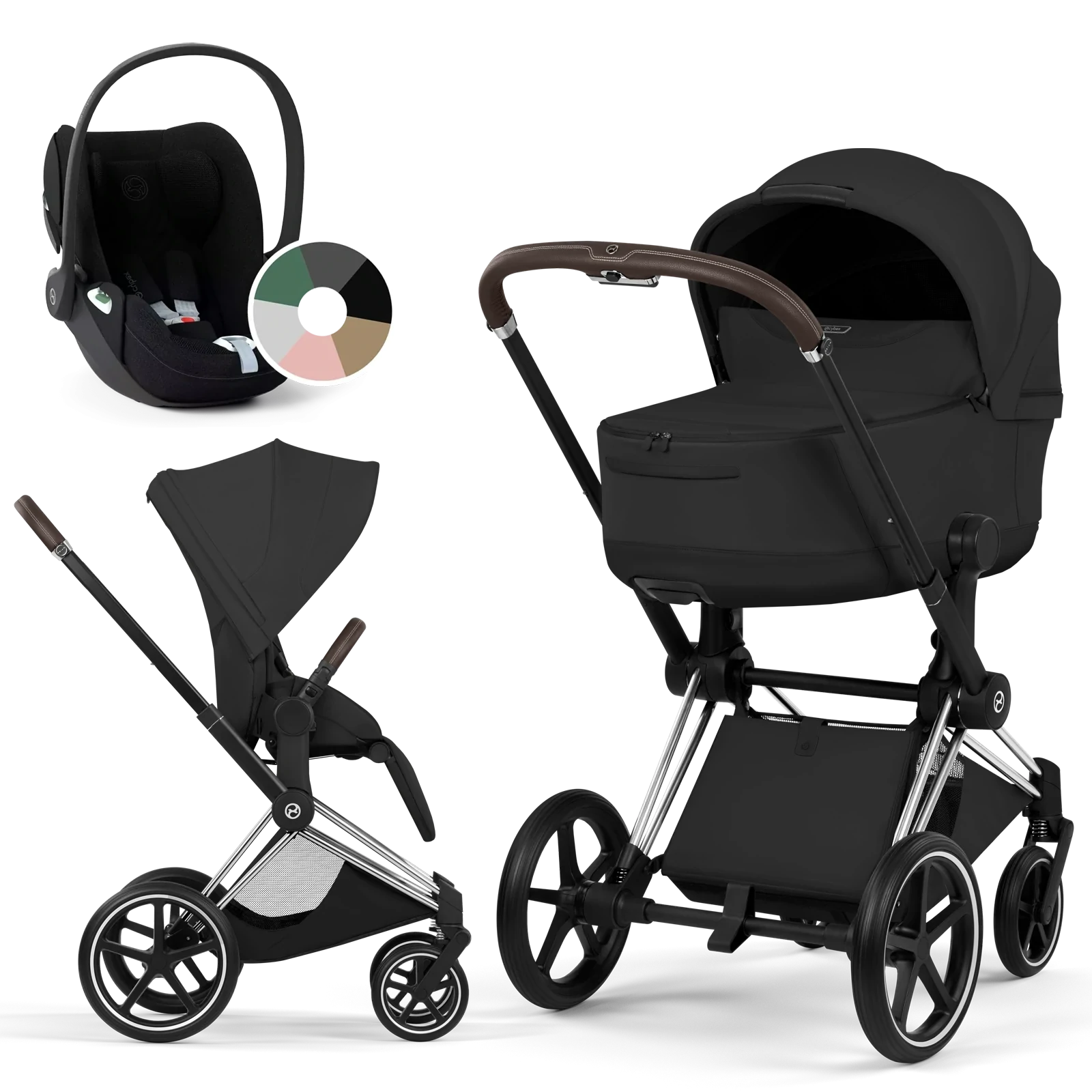 Cybex Priam 5.0 - wózek 3w1 | Sepia Black - Chrome (Style)