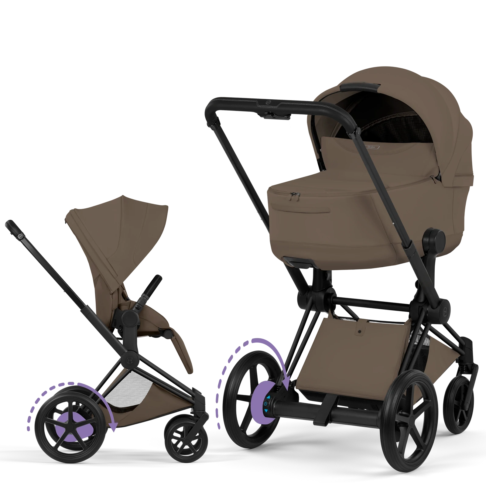 Cybex e-Priam 5.0 - wózek 2w1 | Coconut Brown - Matt Black (Style)