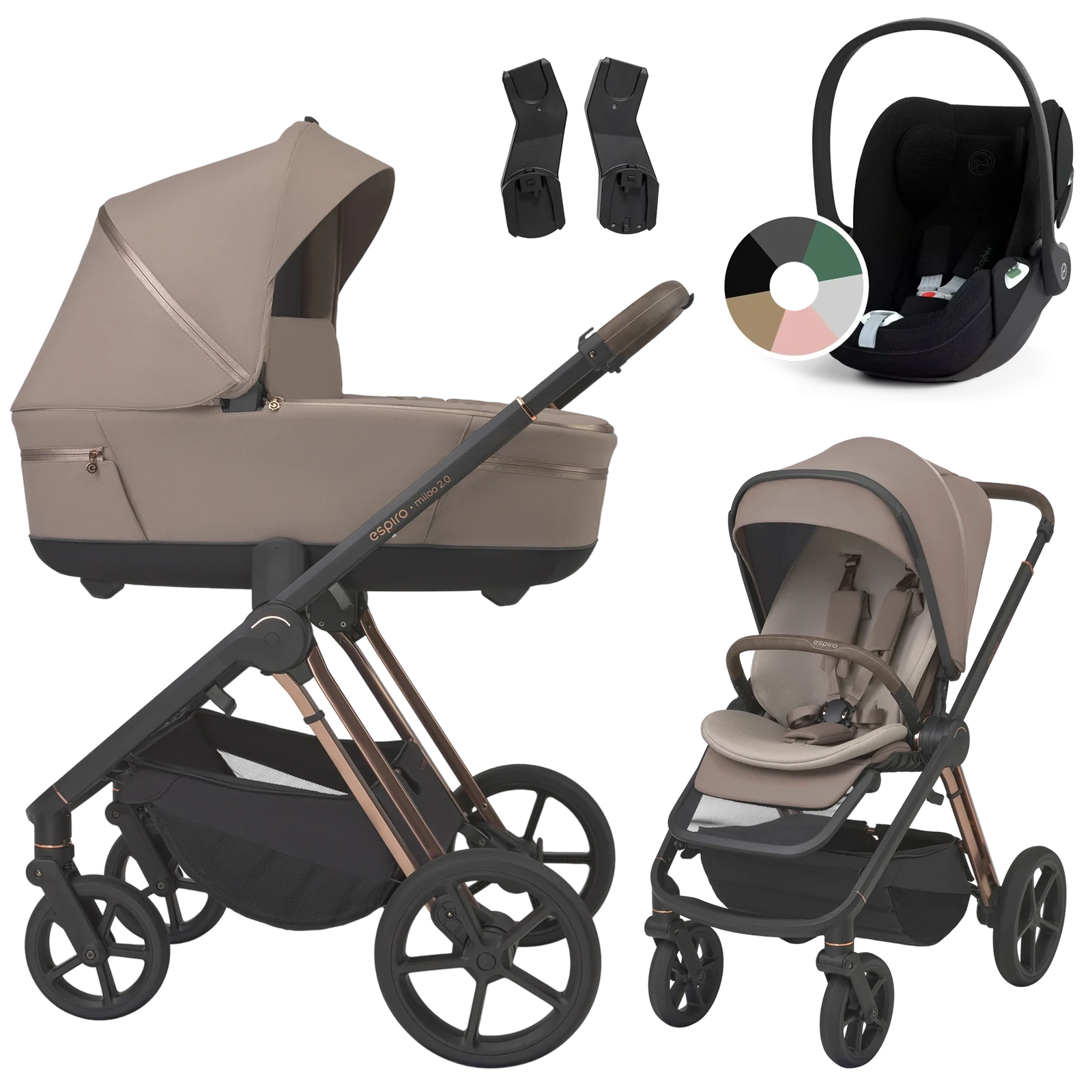 Espiro Miloo 2.0 + Cybex Cloud T i-Size +GRATIS - wózek 3w1 | 309 Tasty Cappuccino