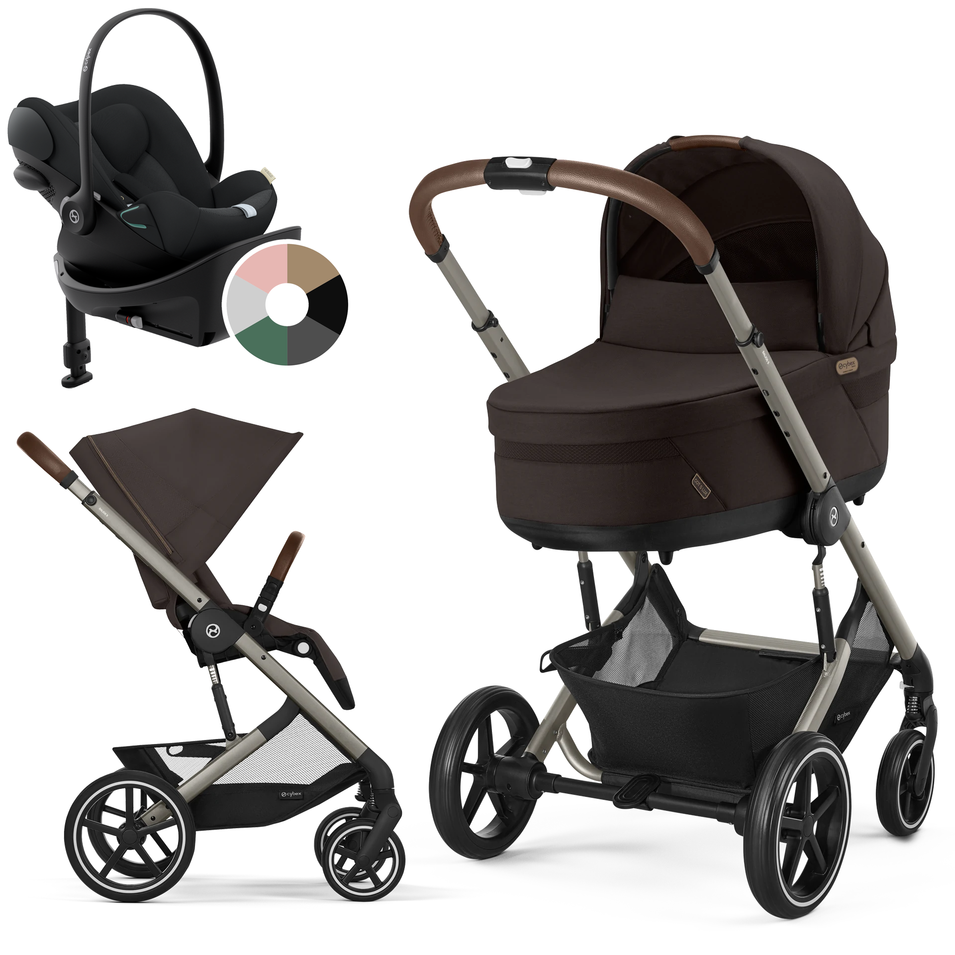 Cybex Balios S Lux + Cybex Cloud G + baza G - 4w1 | Chocolate Brown