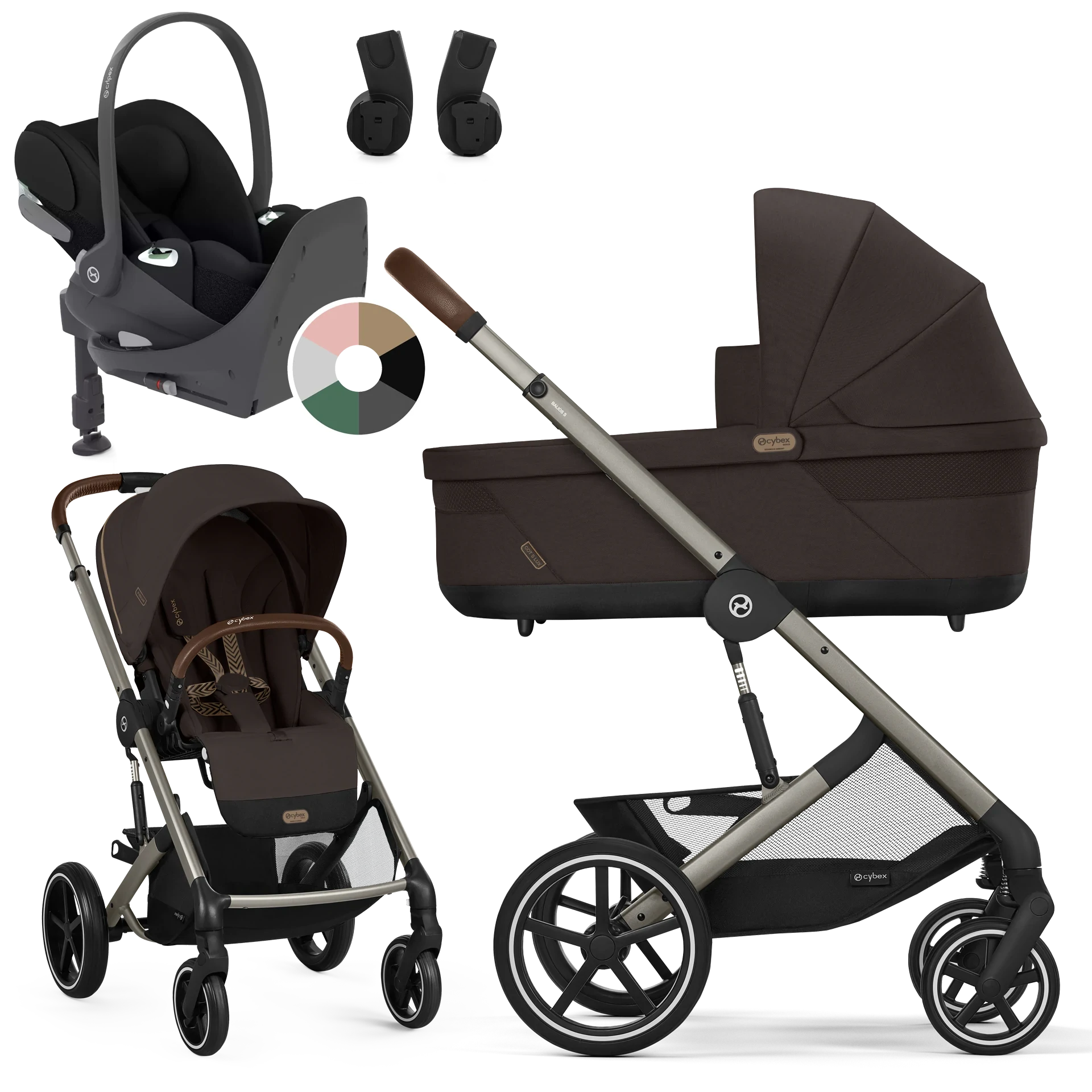 Cybex Balios S Lux + Cybex Cloud T i-Size + baza T - 4w1 | Chocolate Brown