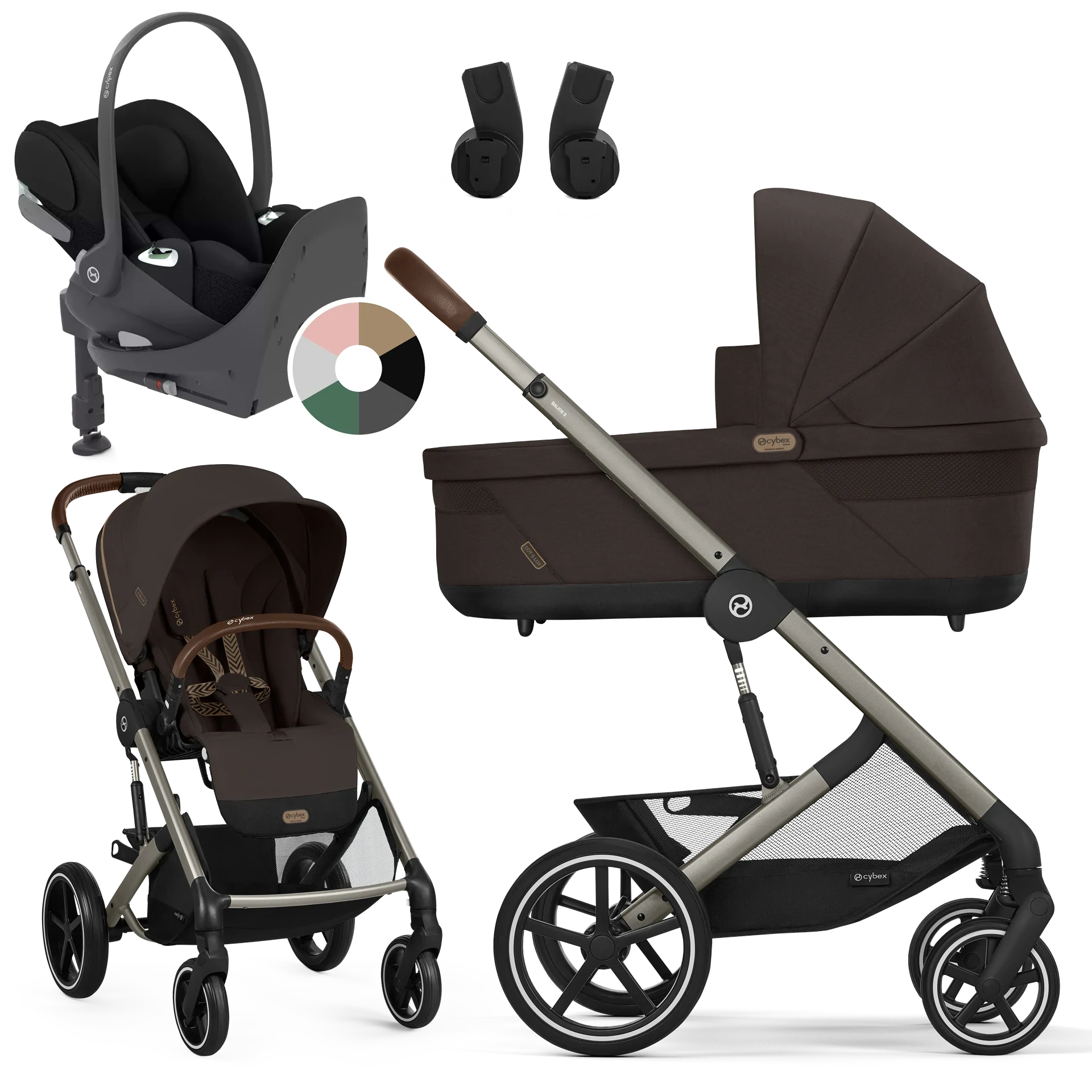 Cybex Balios S Lux + Cybex Cloud T i-Size + baza T - 4w1 | Chocolate Brown
