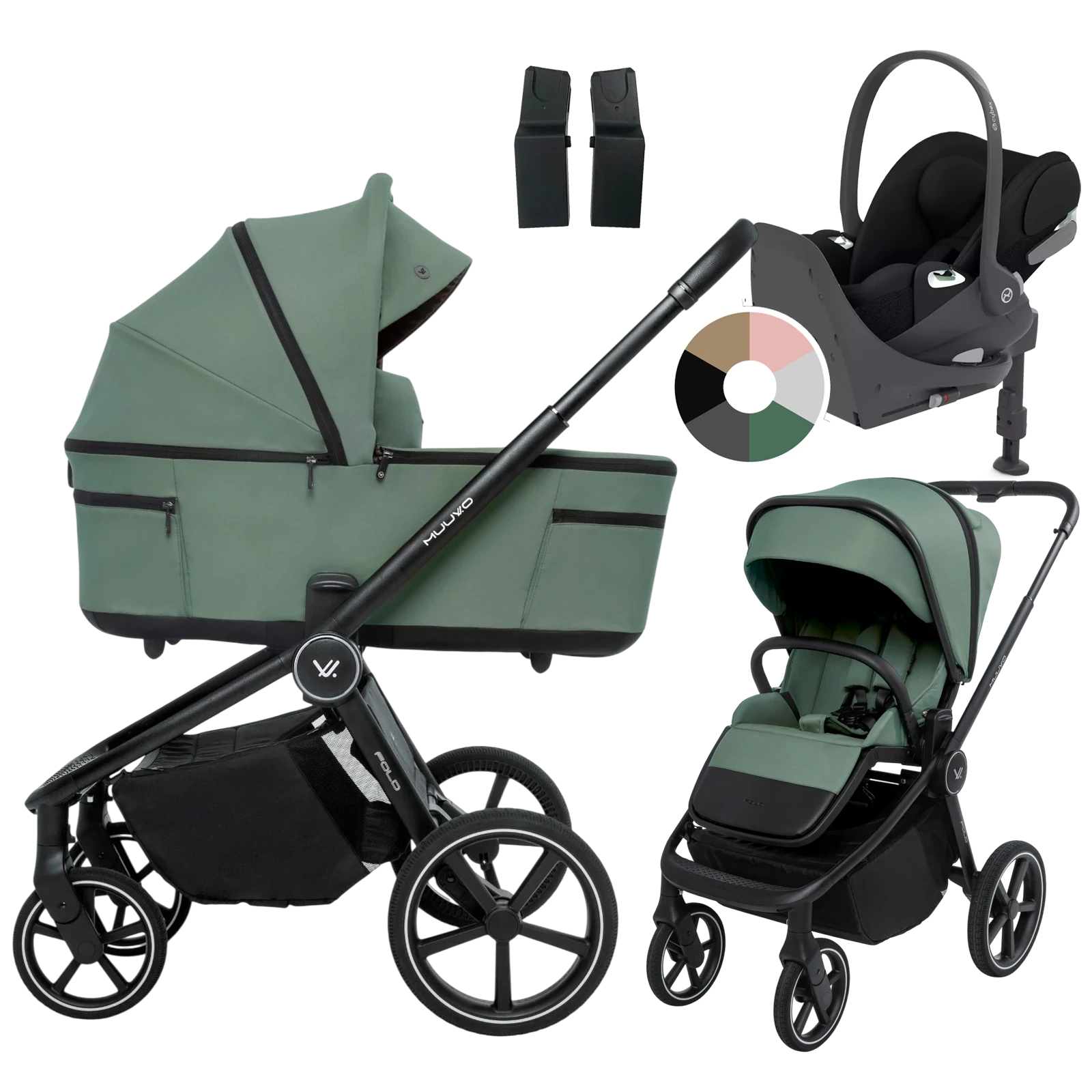 Muuvo Fold + Cybex Cloud T + baza T + GRATIS - 4w1 | Pine Green