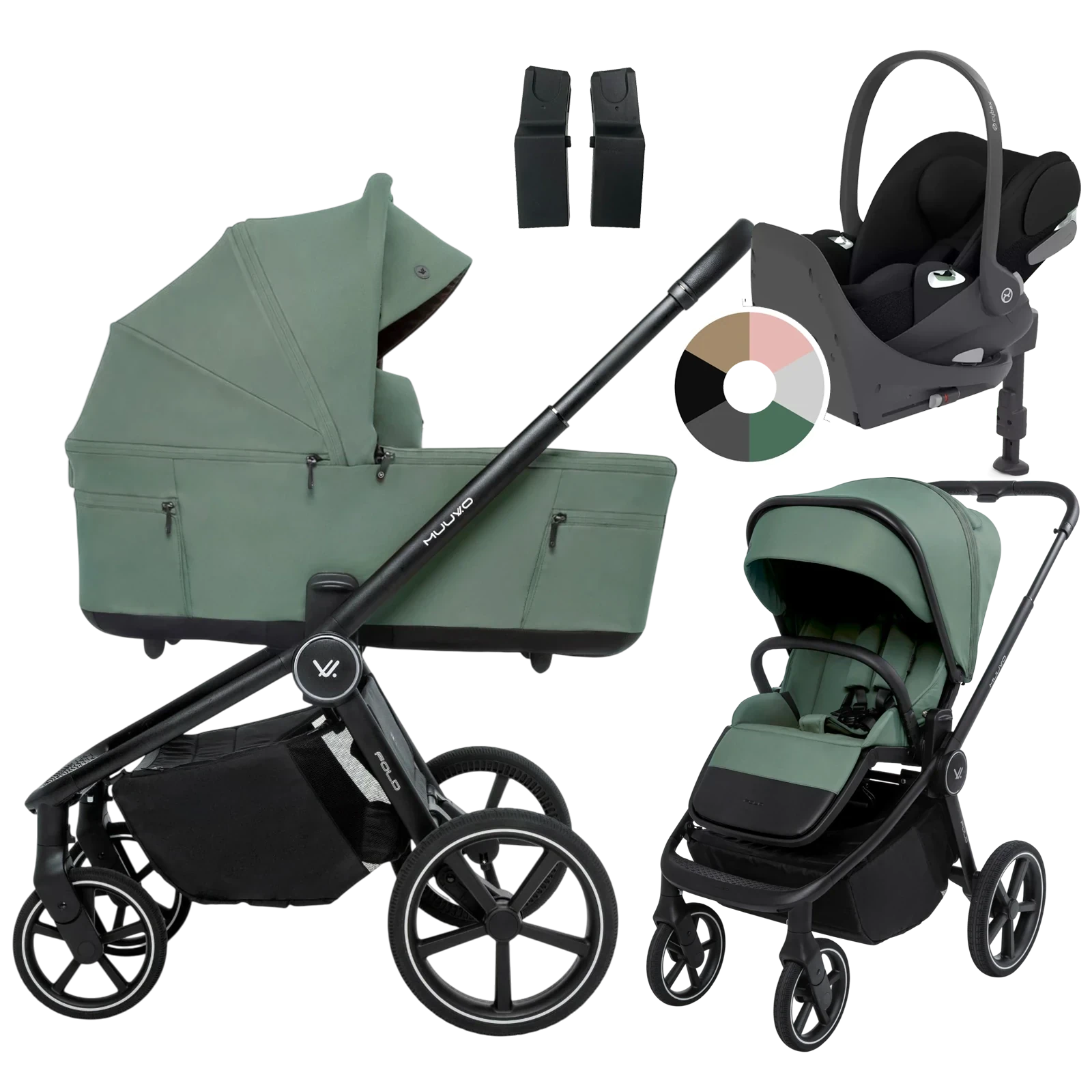 Muuvo Fold + Cybex Cloud T + baza T + GRATIS - 4w1 | Pine Green