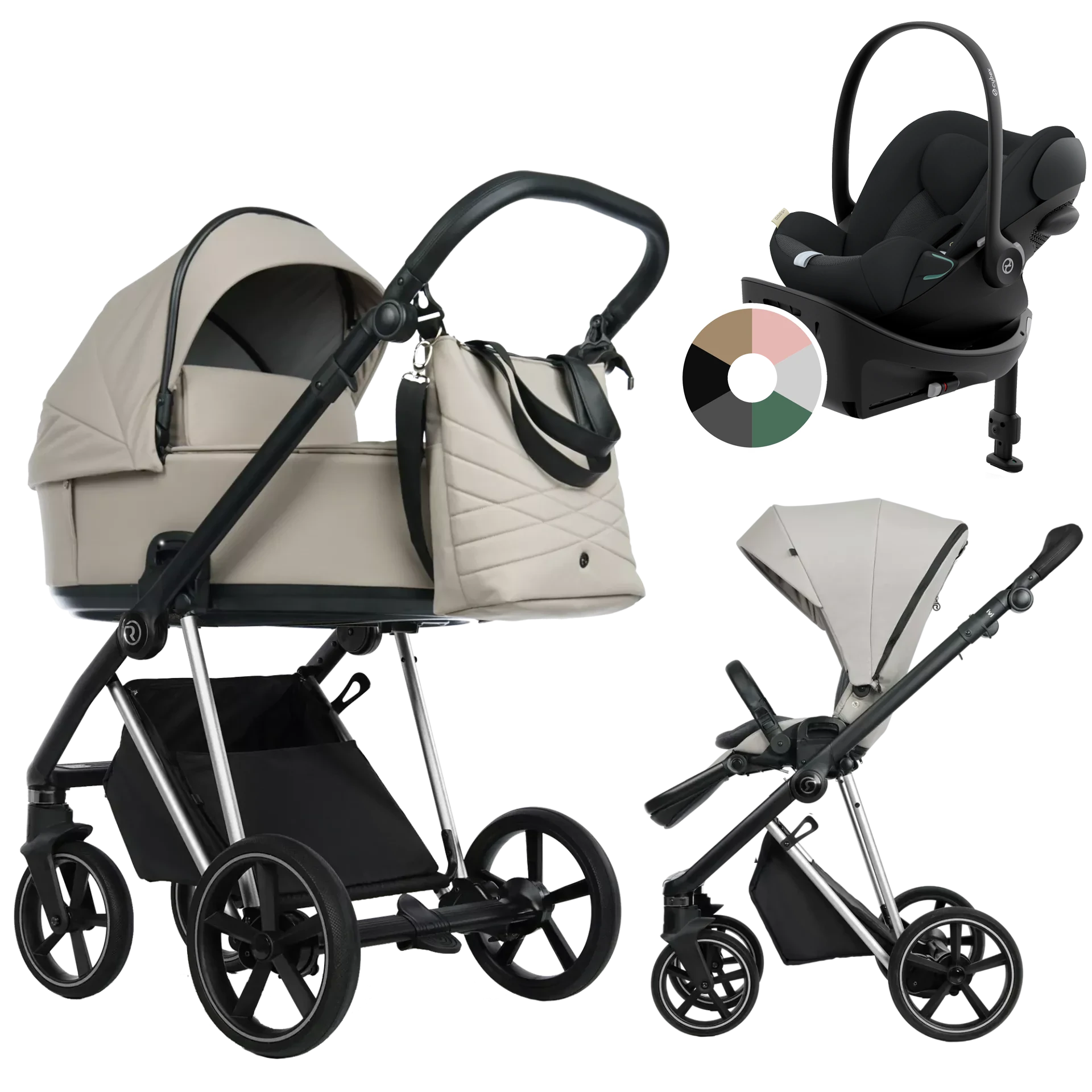 Roan Ivi 2.0 + Cybex Cloud G + baza G +GRATIS - 4w1 | Sesame Champagne