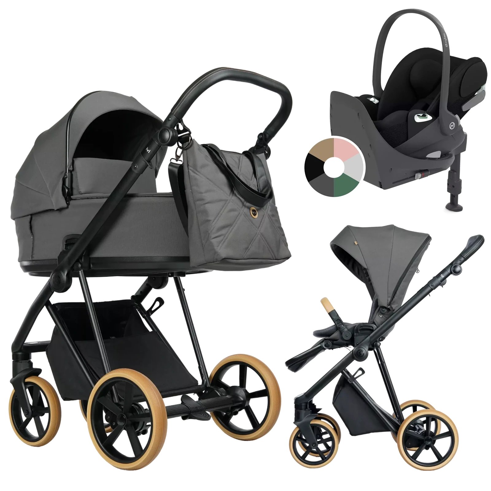 Roan Ivi 2.0 Vintage + Cybex Cloud T + baza T + GRATIS - 4w1 | Sicilian Olive