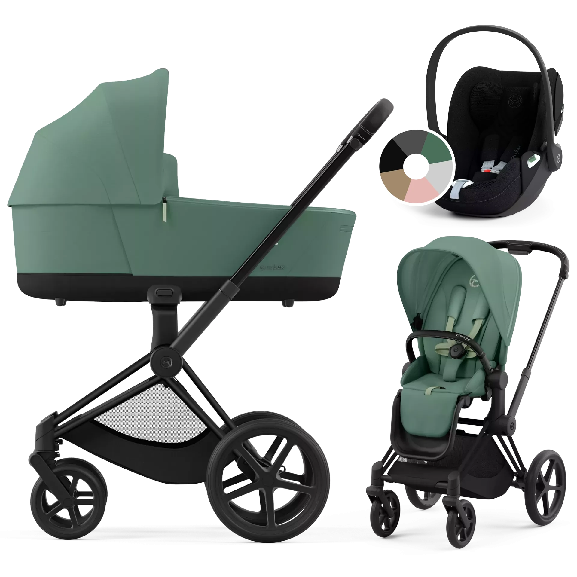 Cybex Priam 4.0 + Cybex Cloud T i-Size - 3w1 | Leaf Green (Matt Black Frame)