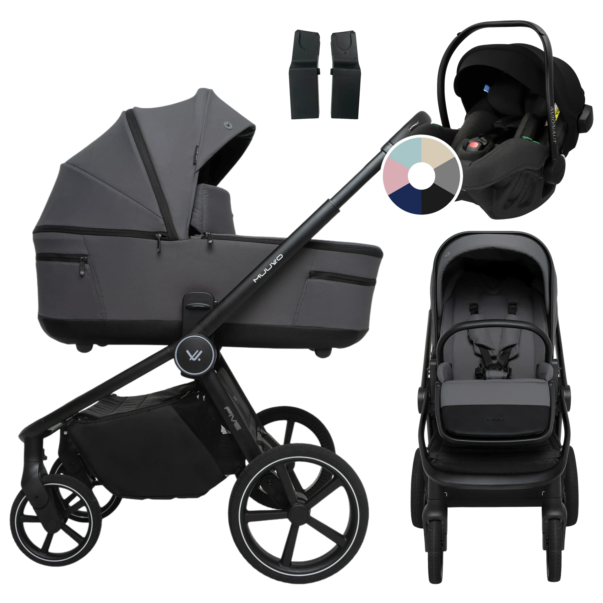 Muuvo Five + Avionaut Pixel Pro 2.0 C +GRATIS - 3w1 | Iron Graphite