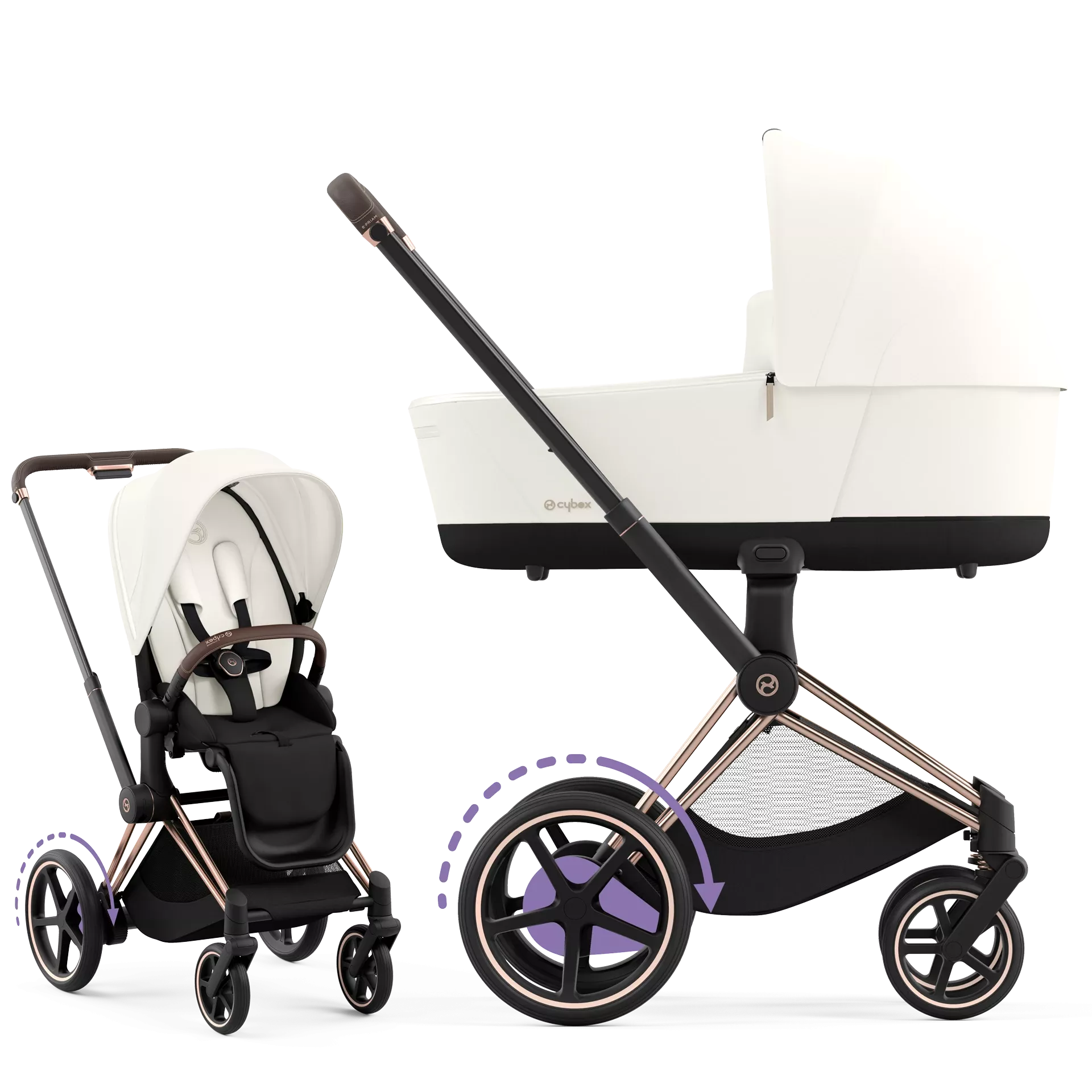 Cybex e-Priam 4.0 - 2w1 | Off White (Rosegold Frame)