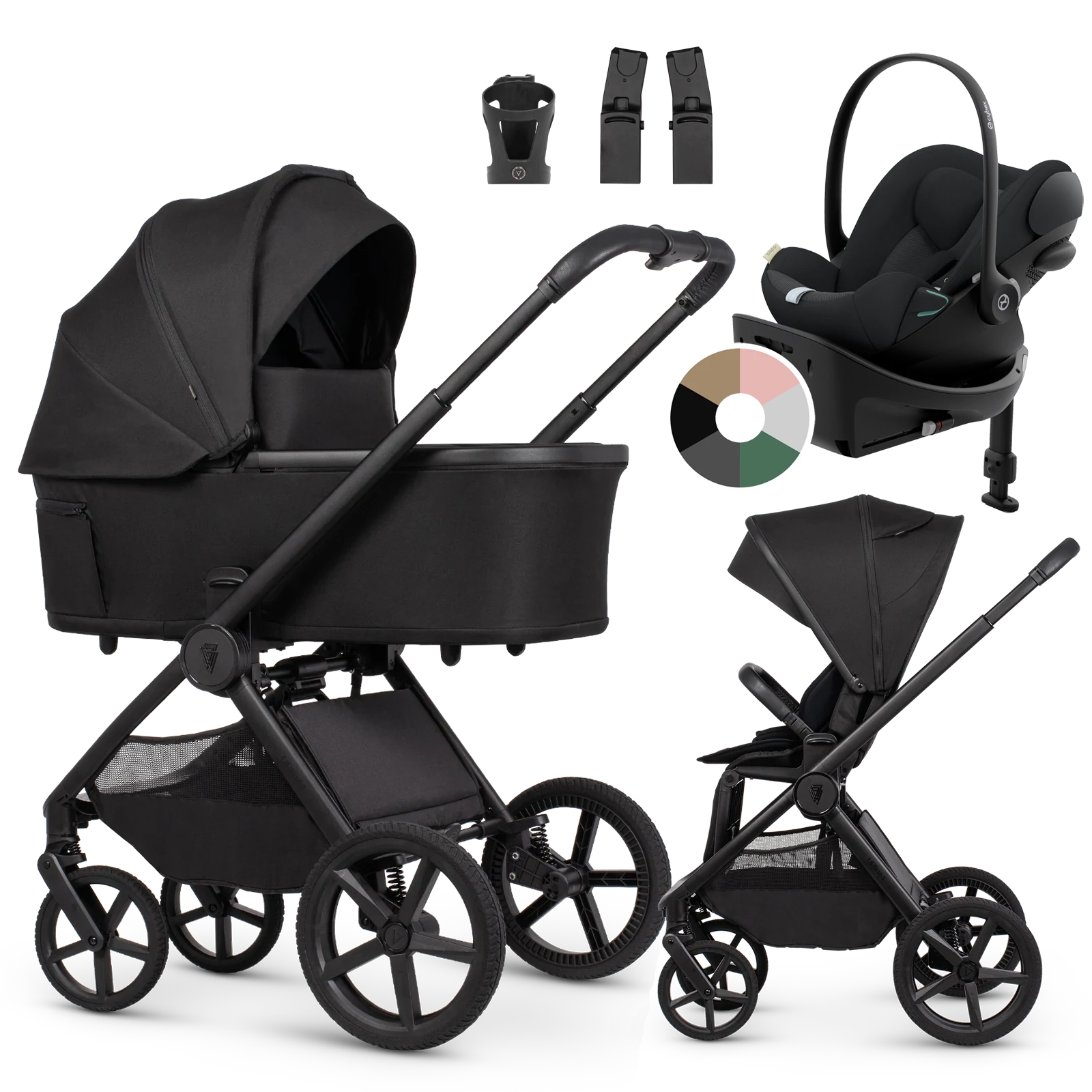 Venicci Upline 3 + Cybex Cloud G3 + baza G3 + AKCESORIA - 4w1 | Onyx