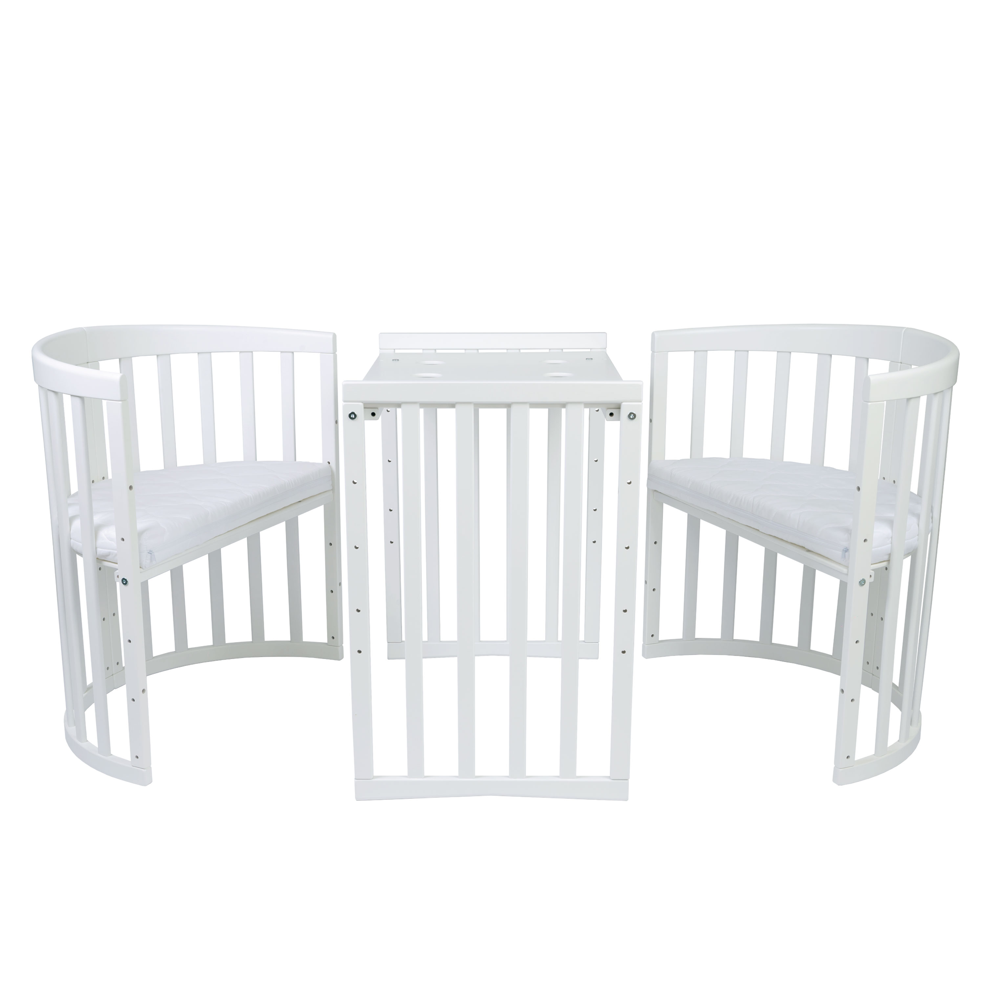 Waldin - owalne łóżeczko 7w1 | White Waldin - owalne łóżeczko 7w1 | White