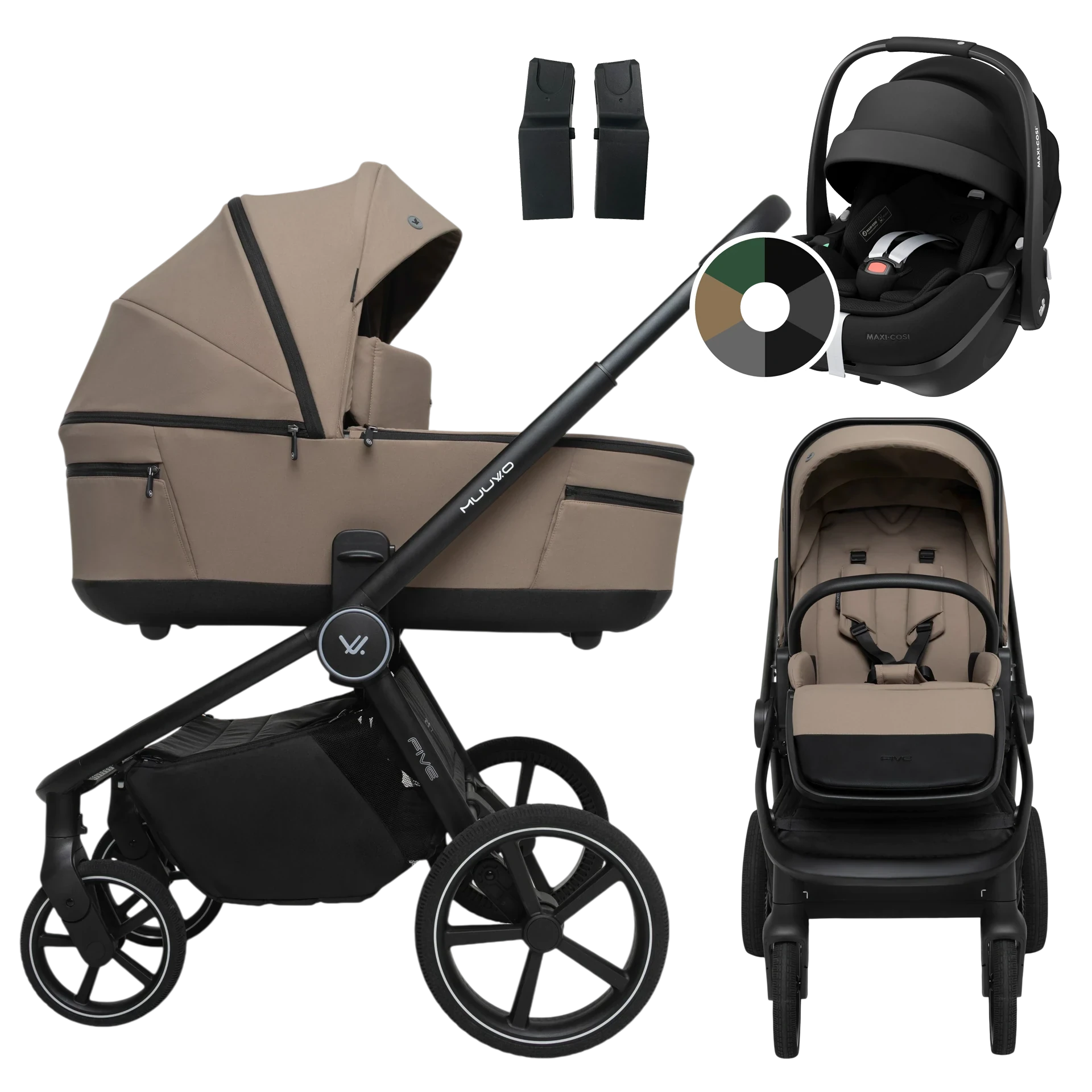 Muuvo Five + Maxi-Cosi Pebble 360 Pro2 +GRATIS - 3w1 | Mokka