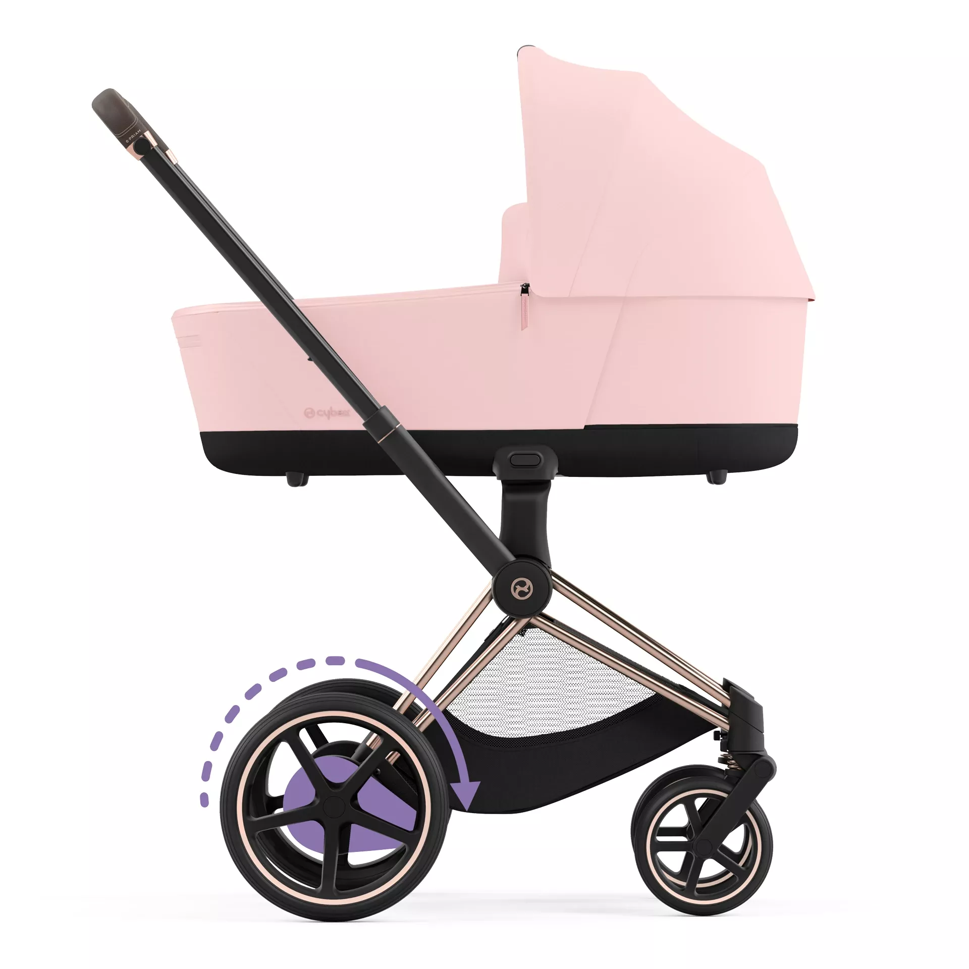 Cybex e-Priam 4.0 - 2w1 | Peach Pink (Rosegold Frame) Cybex e-Priam 4.0 - 2w1 | Peach Pink (Rosegold Frame)