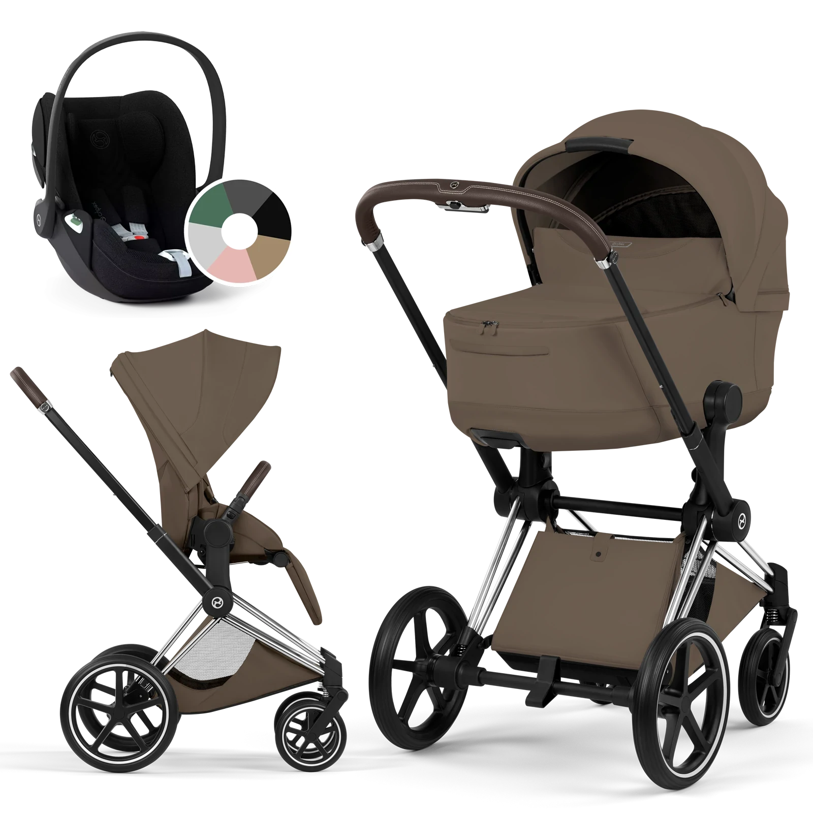 Cybex Priam 5.0 - wózek 3w1 | Coconut Brown - Chrome (Style)
