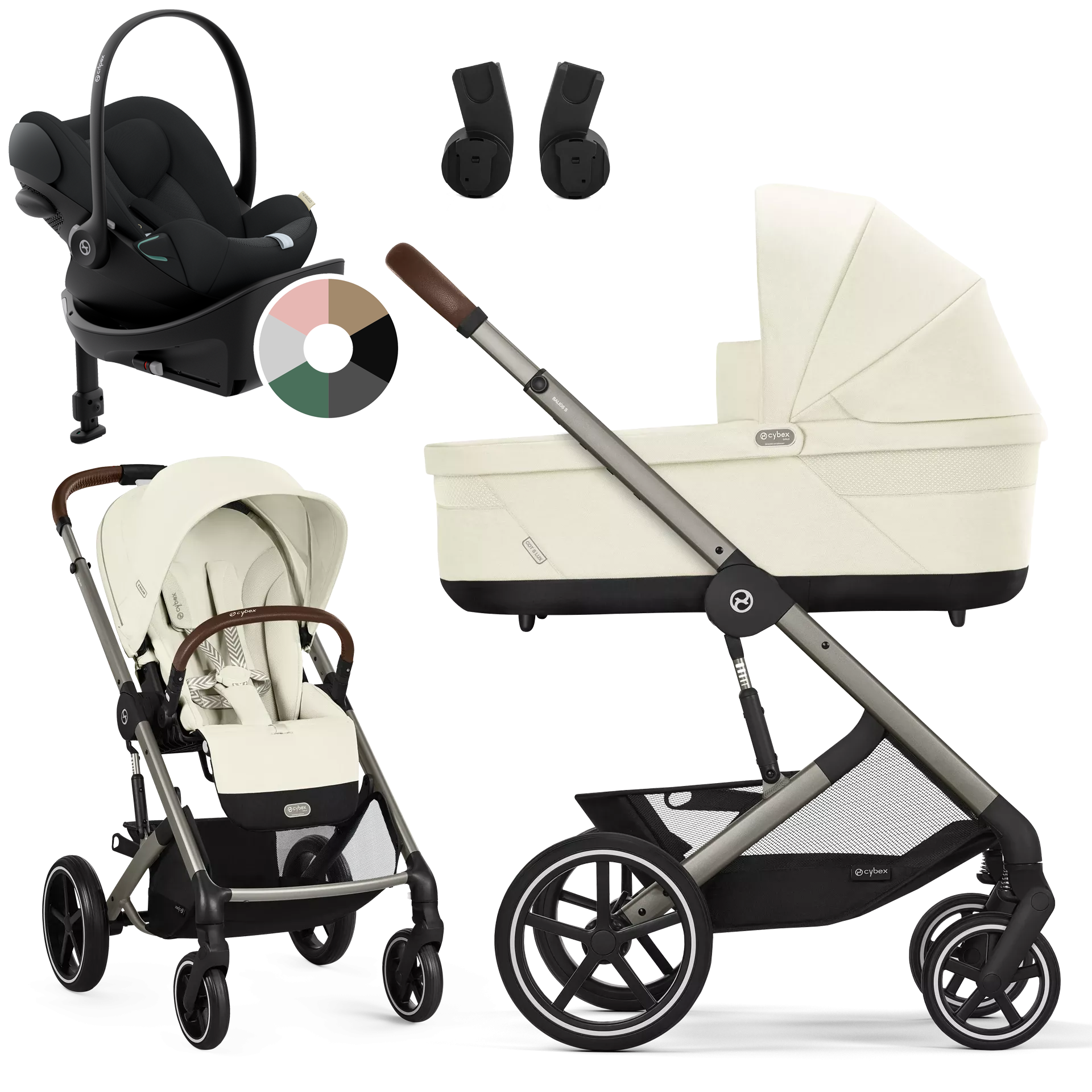 Cybex Balios S Lux + Cybex Cloud G + baza G - 4w1 | Seashell Beige