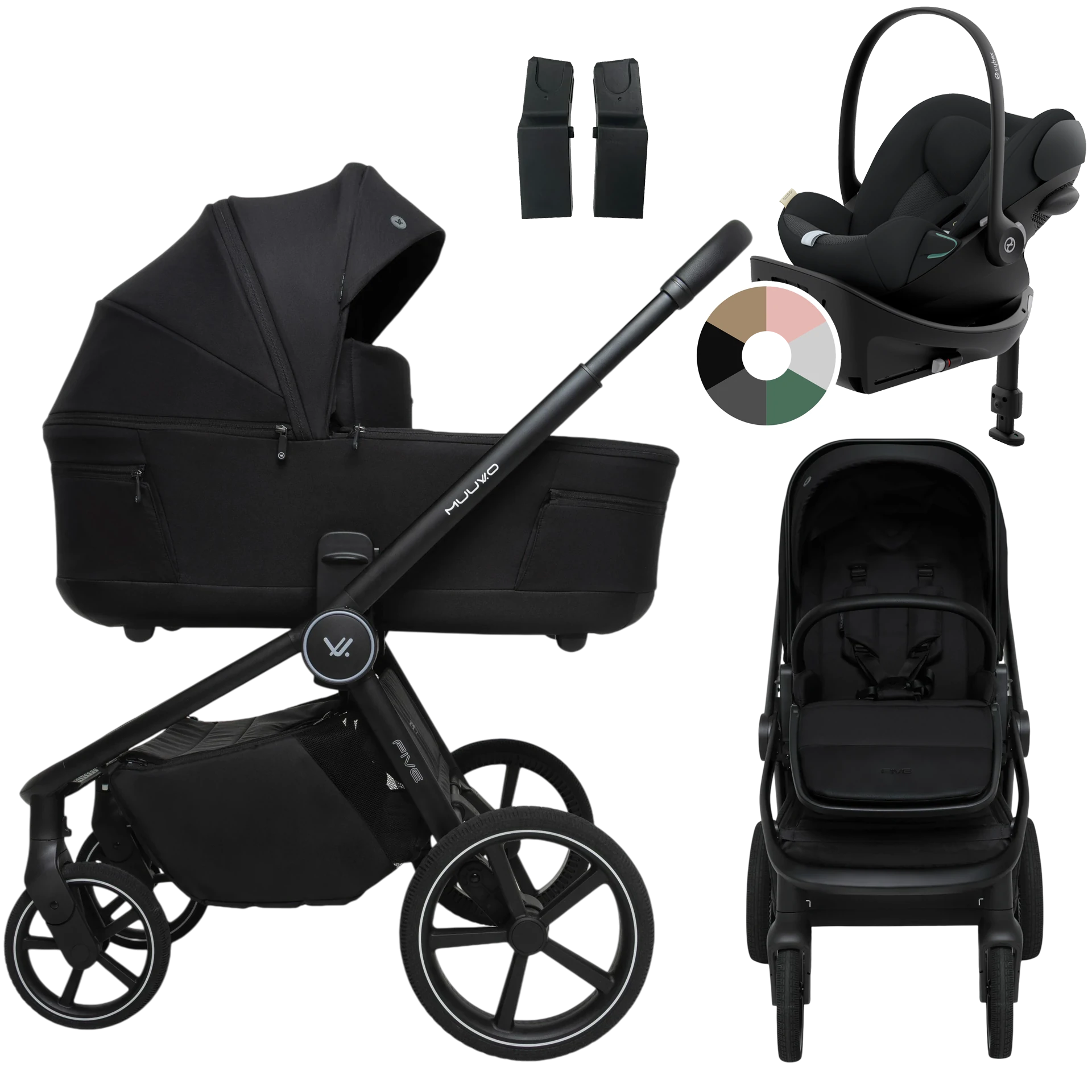 Muuvo Five + Cybex Cloud G + baza G +GRATIS - 4w1 | Classic Black