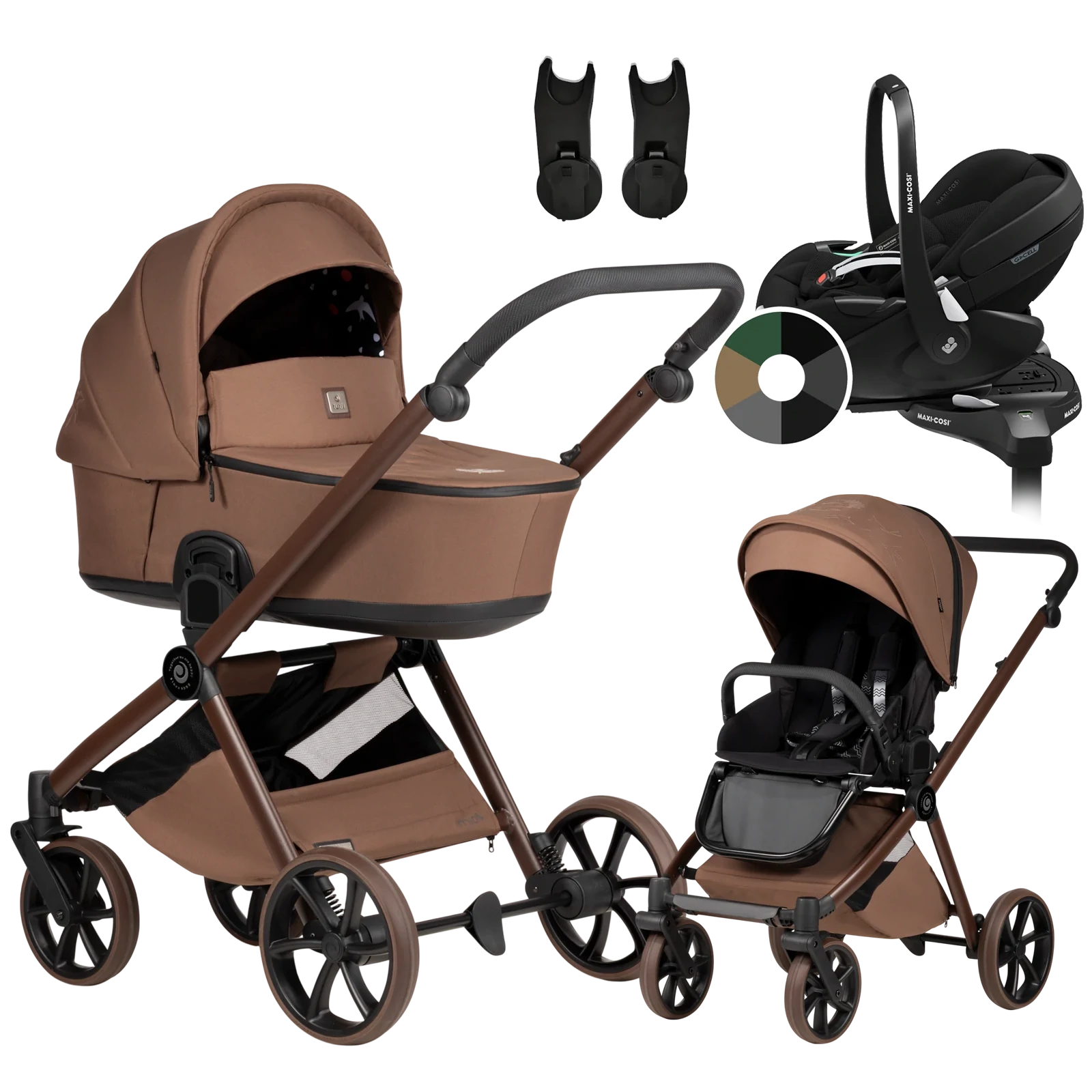 Tutis Mio 3 Plus + Maxi-Cosi Pebble 360 Pro2 + baza + GRATIS - 4w1 | 016 Hoopoe Brown