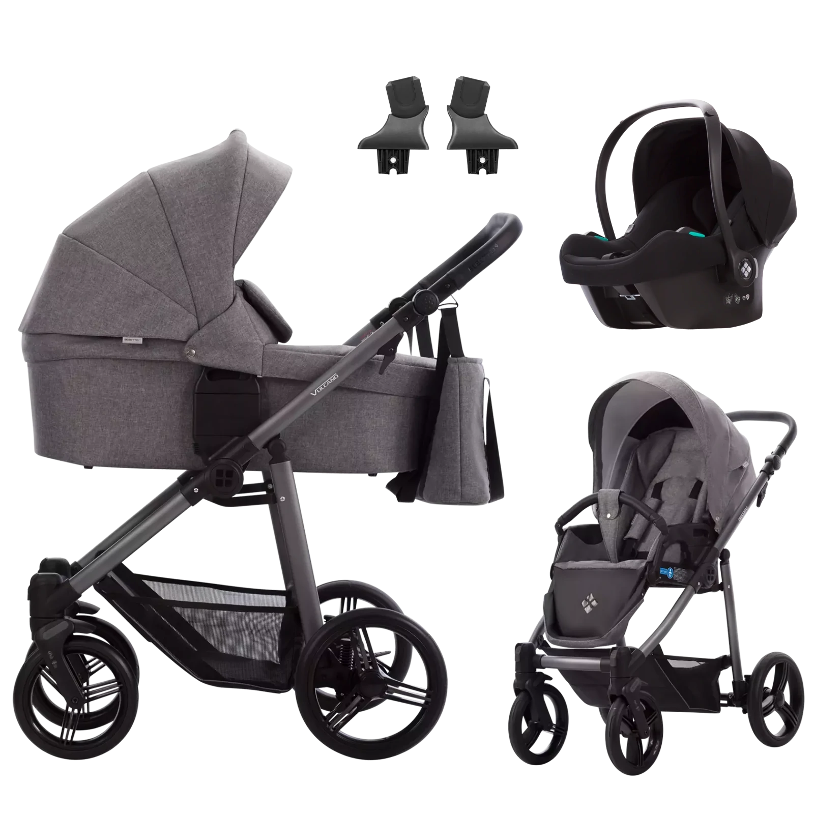 Bebetto Vulcano + Bebetto Cosmo 2.0 +GRATIS - 3w1 | 03 (Graphite Frame)
