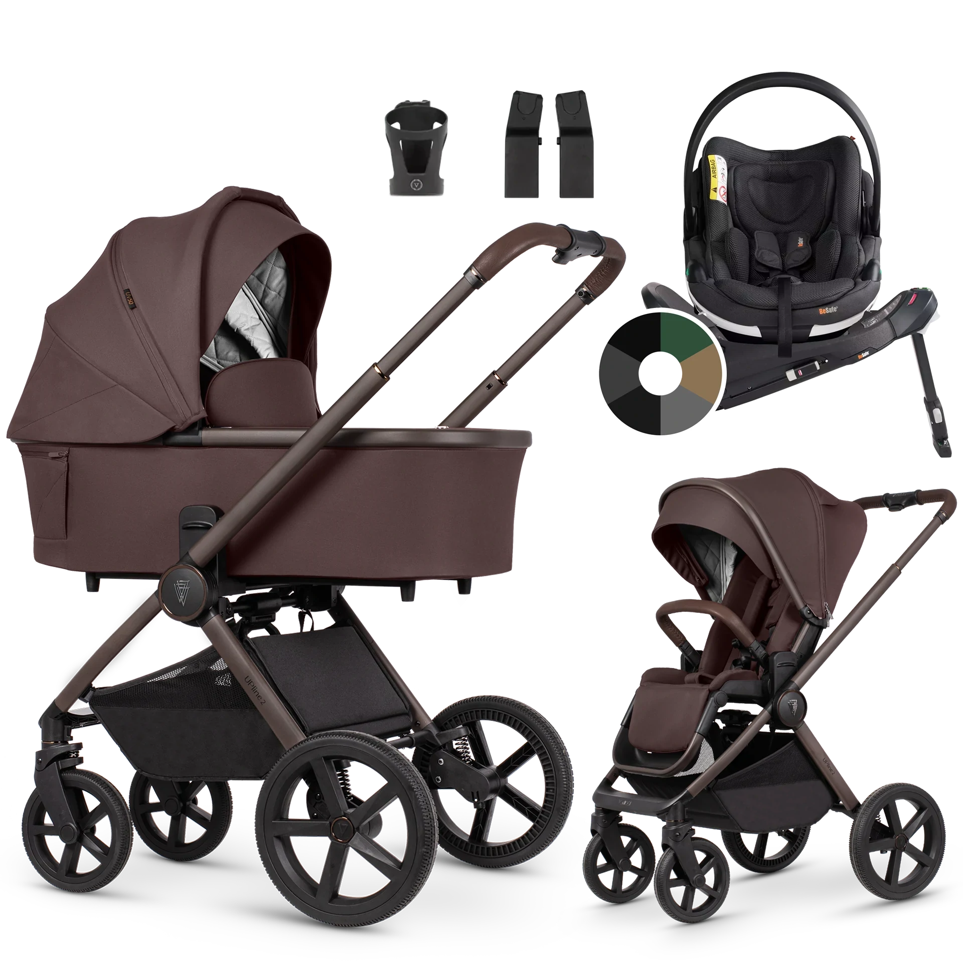Venicci Upline 2 + BeSafe Go Beyond + baza Beyond +AKCESORIA - 4w1 | Burgundy Venicci Upline 2 + BeSafe Go Beyond + baza Beyond +AKCESORIA - 4w1 | Burgundy