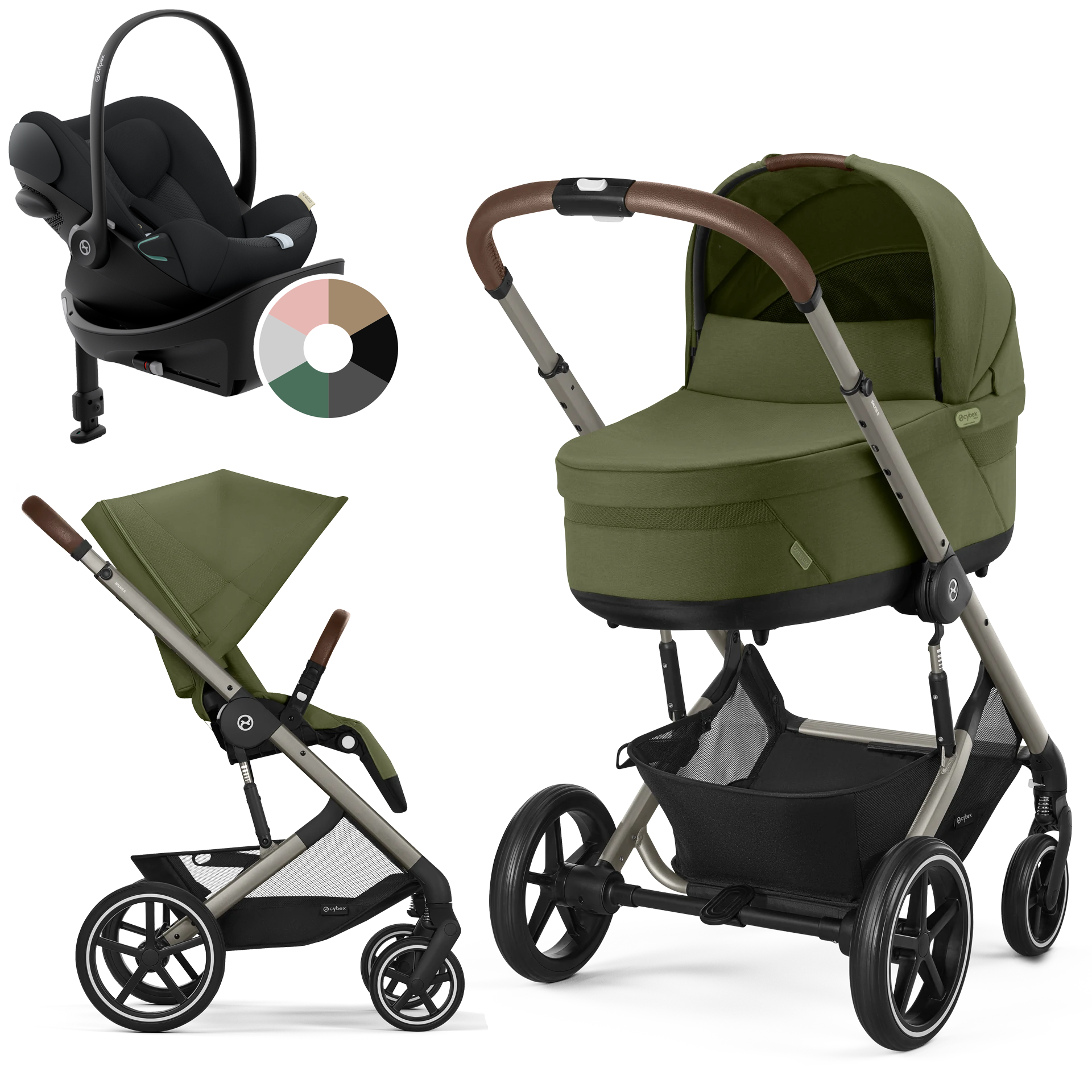 Cybex Balios S Lux + Cybex Cloud G + baza G - 4w1 | Moss Green