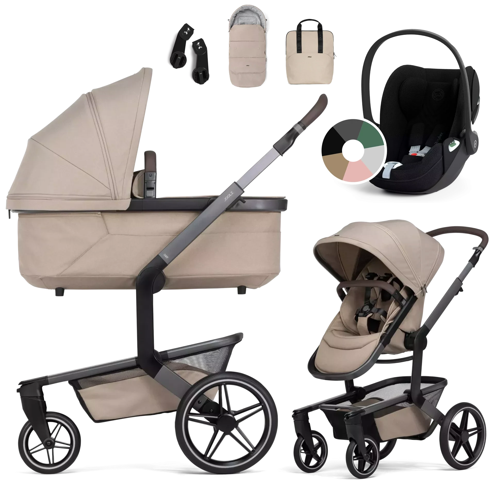 Joolz Day5 + Cybex Cloud T i-Size +GRATISY - 3w1 | Sandy Taupe