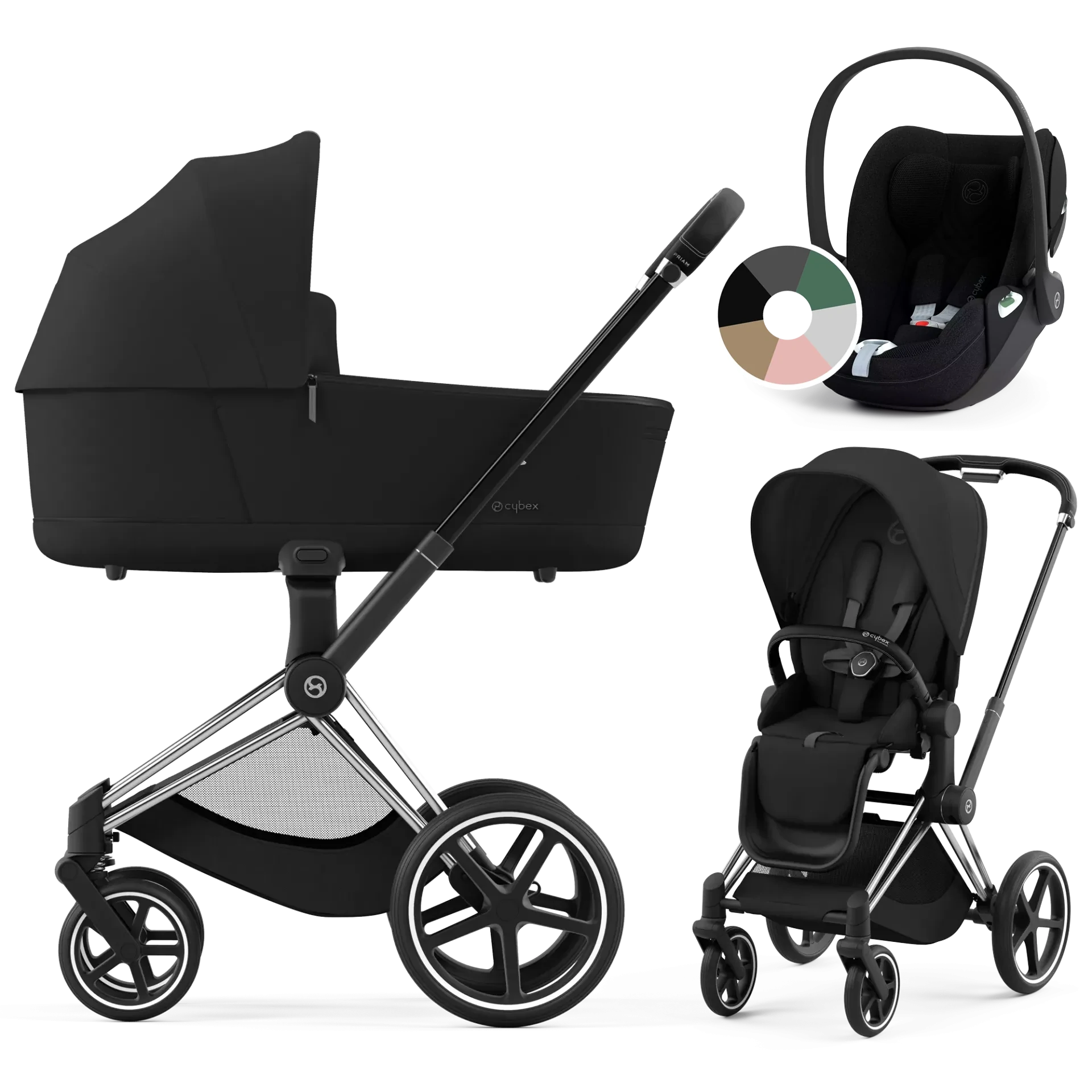 Cybex Priam 4.0 + Cybex Cloud T i-Size - 3w1 | Sepia Black (Chrome Black Frame)
