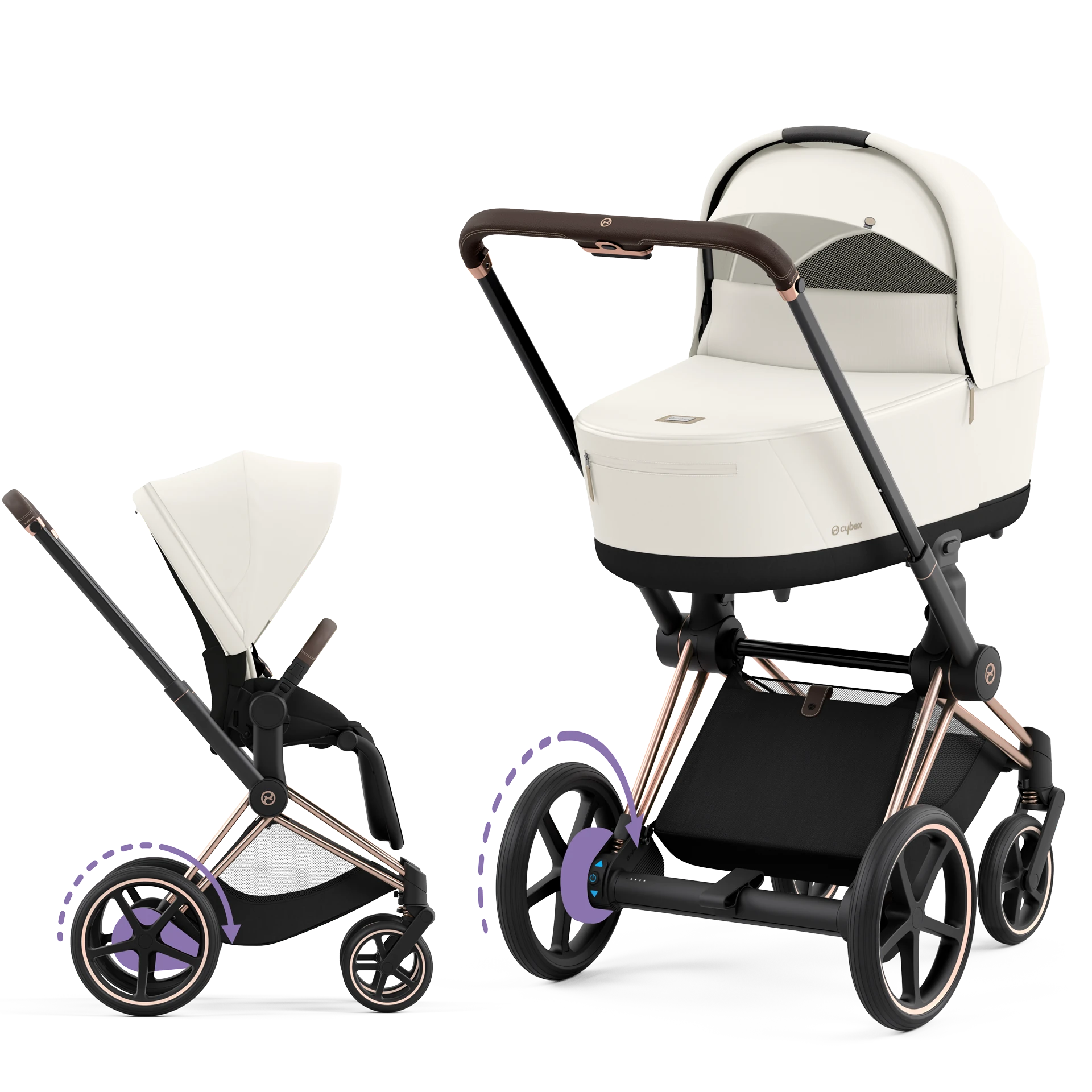 Cybex e-Priam 4.0 - 2w1 | Off White (Rosegold Frame)
