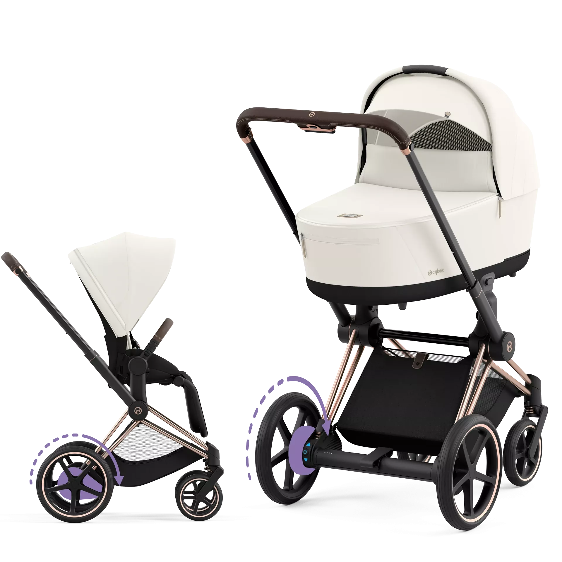 Cybex e-Priam 4.0 - 2w1 | Off White (Rosegold Frame)