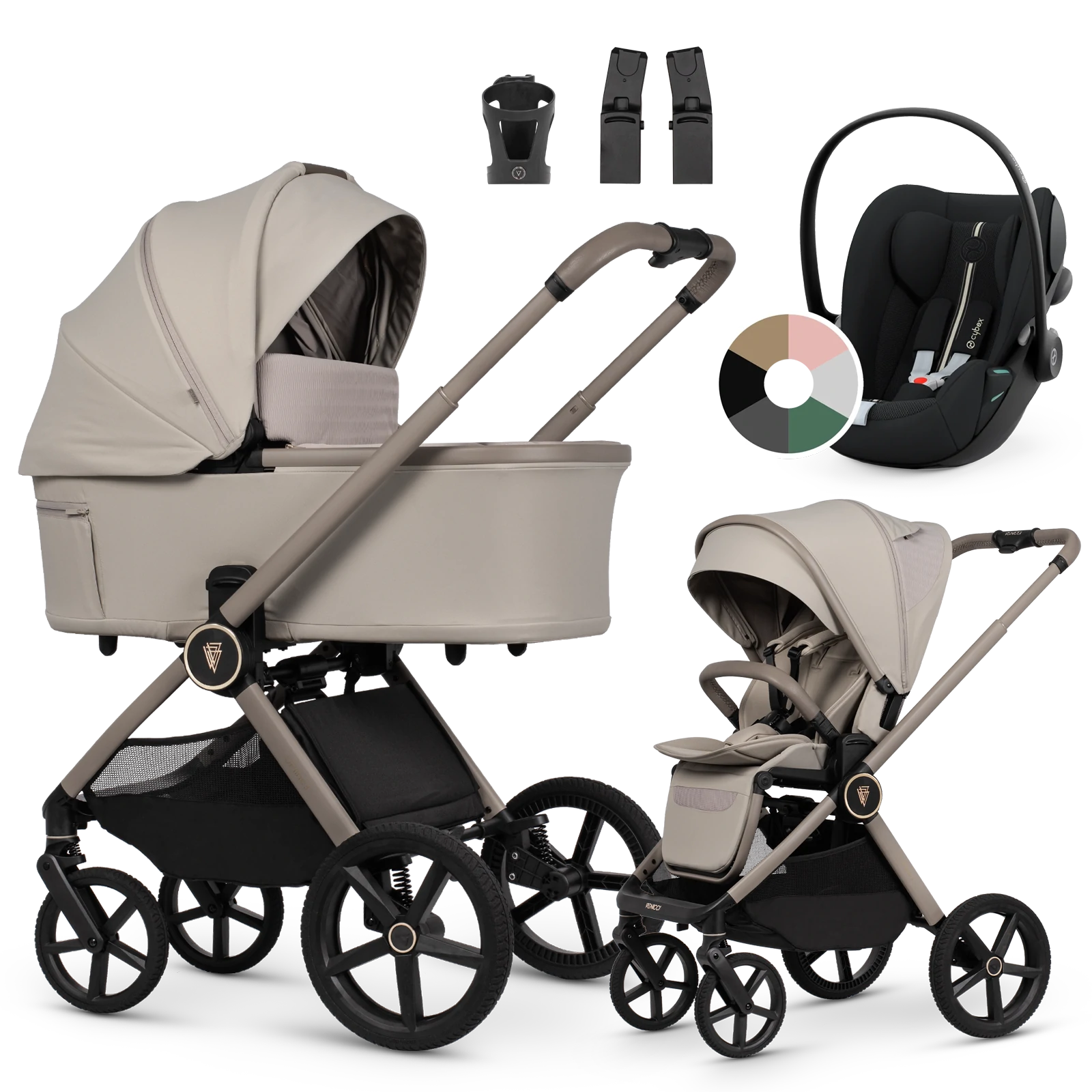 Venicci Upline 3 + Cybex Cloud G3 i-Size + AKCESORIA - 3w1 | Pebble