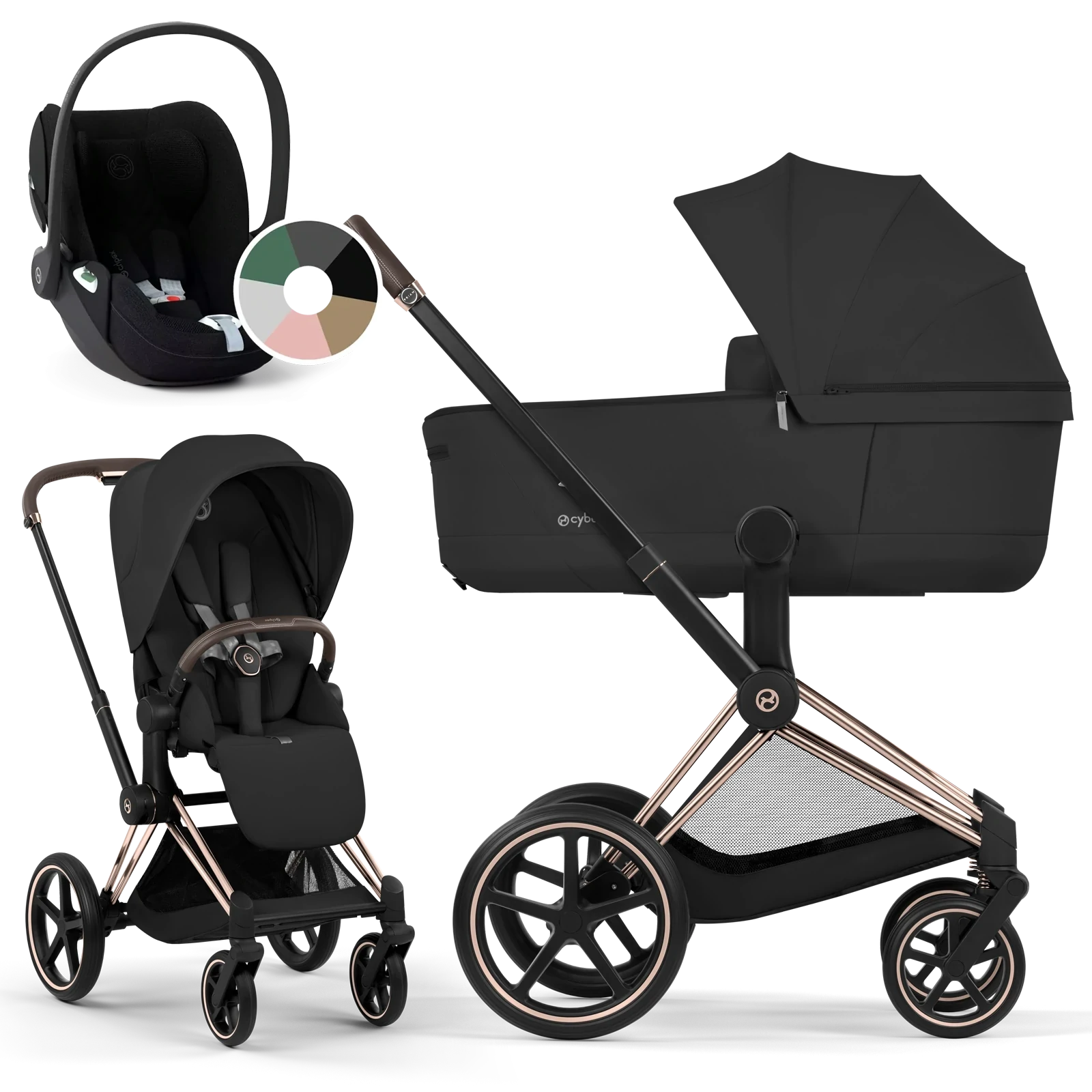 Cybex Priam 5.0 - wózek 3w1 | Sepia Black - Rosegold (Comfort)