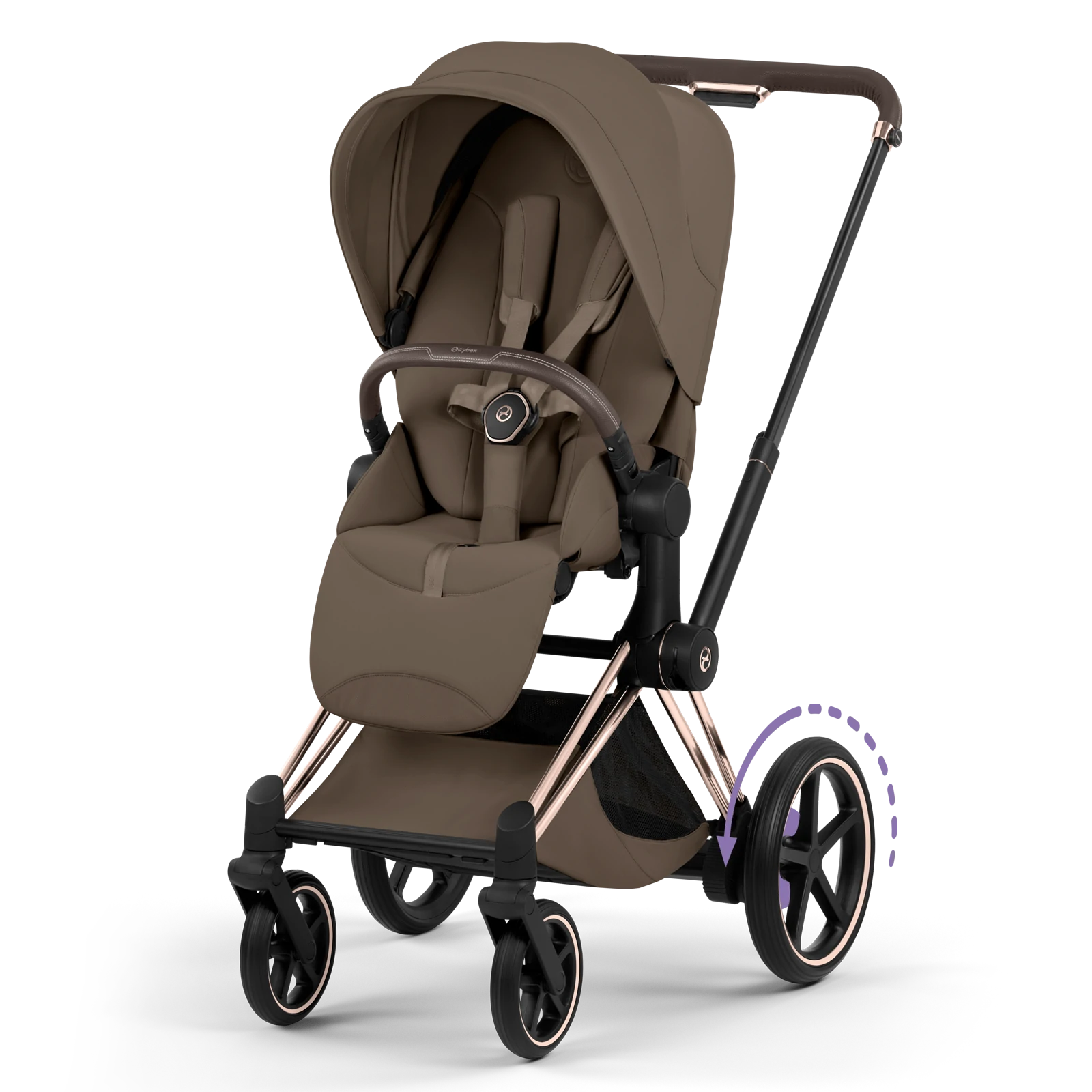Cybex e-Priam 5.0 - wózek 2w1 | Coconut Brown - Rosegold (Style)